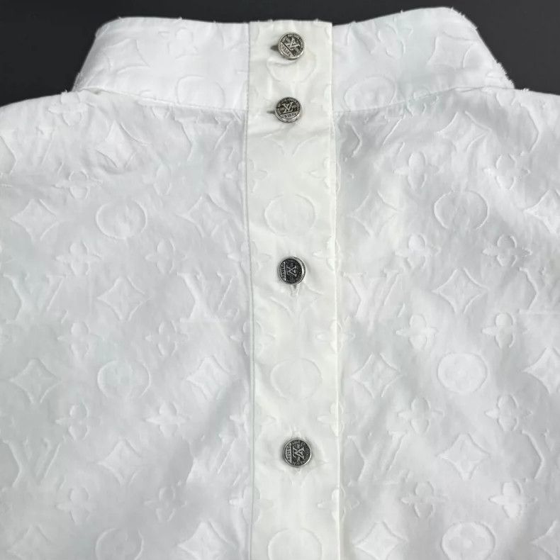 Louis Vuitton Louis Vuitton White short sleeve shirt with dark lines and Size XS / US 0-2 / IT 36-38 - 7 Thumbnail