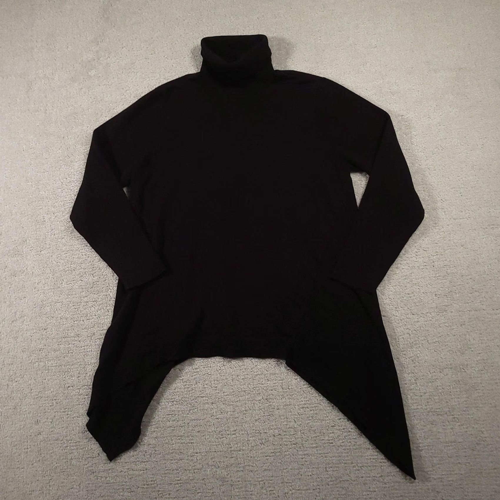 Vintage Chico's Sweater Womens XL Black Turtleneck Sharkbite Hem Tunic Size XL / US 12-14 / IT 48-50 - 2 Thumbnail