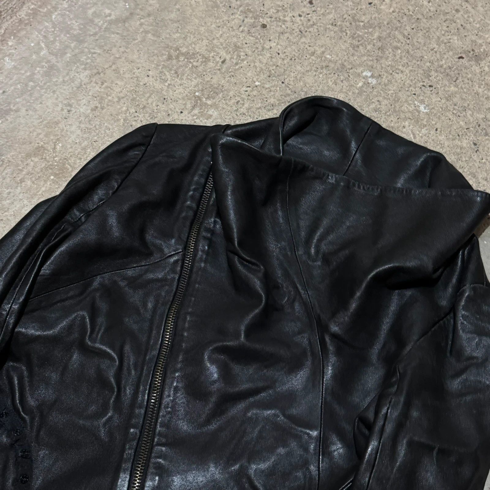 Masnada Masnada asymmetrical zip leather jacket Size S / US 4 / IT 40 - 3 Thumbnail