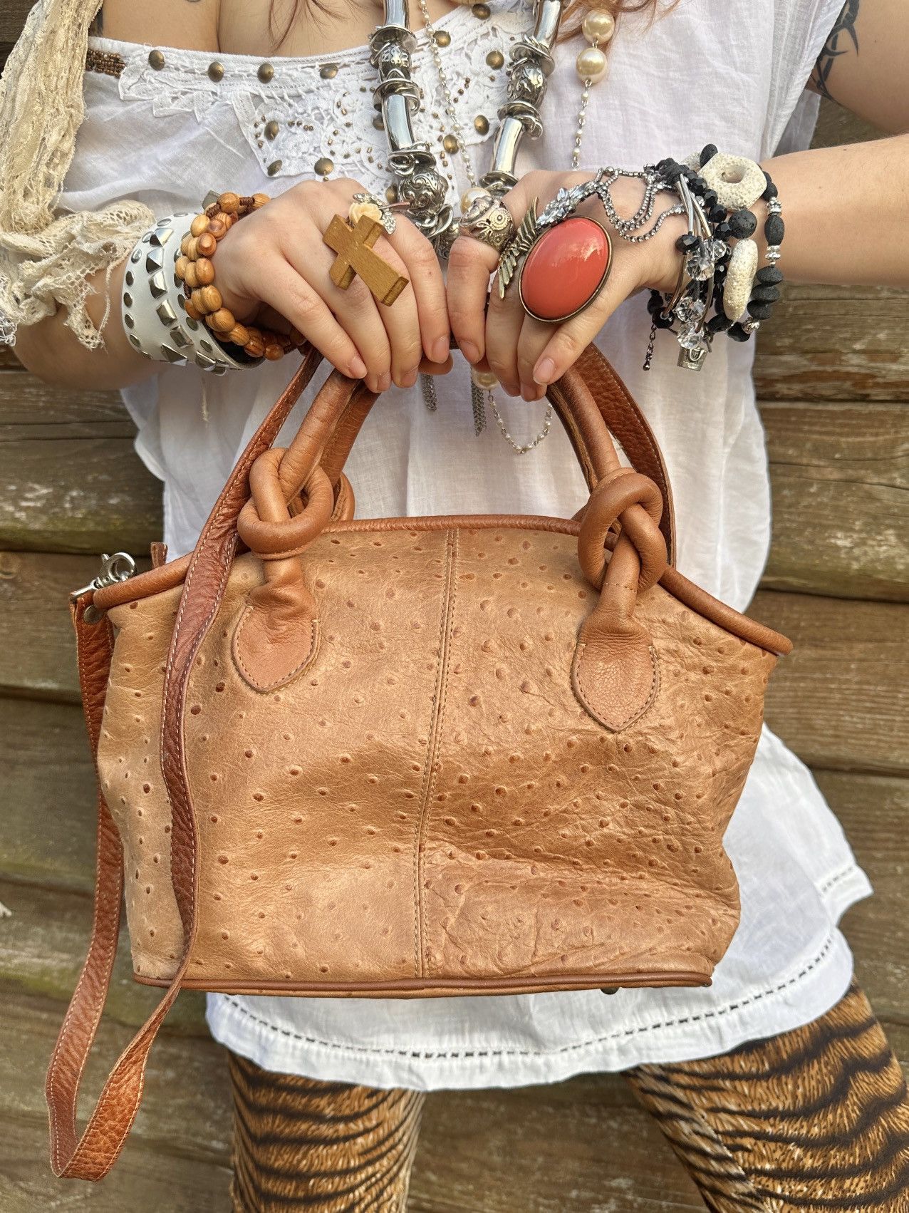 Vintage Vintage light brown leather shoulder bag Size ONE SIZE - 1 Thumbnail