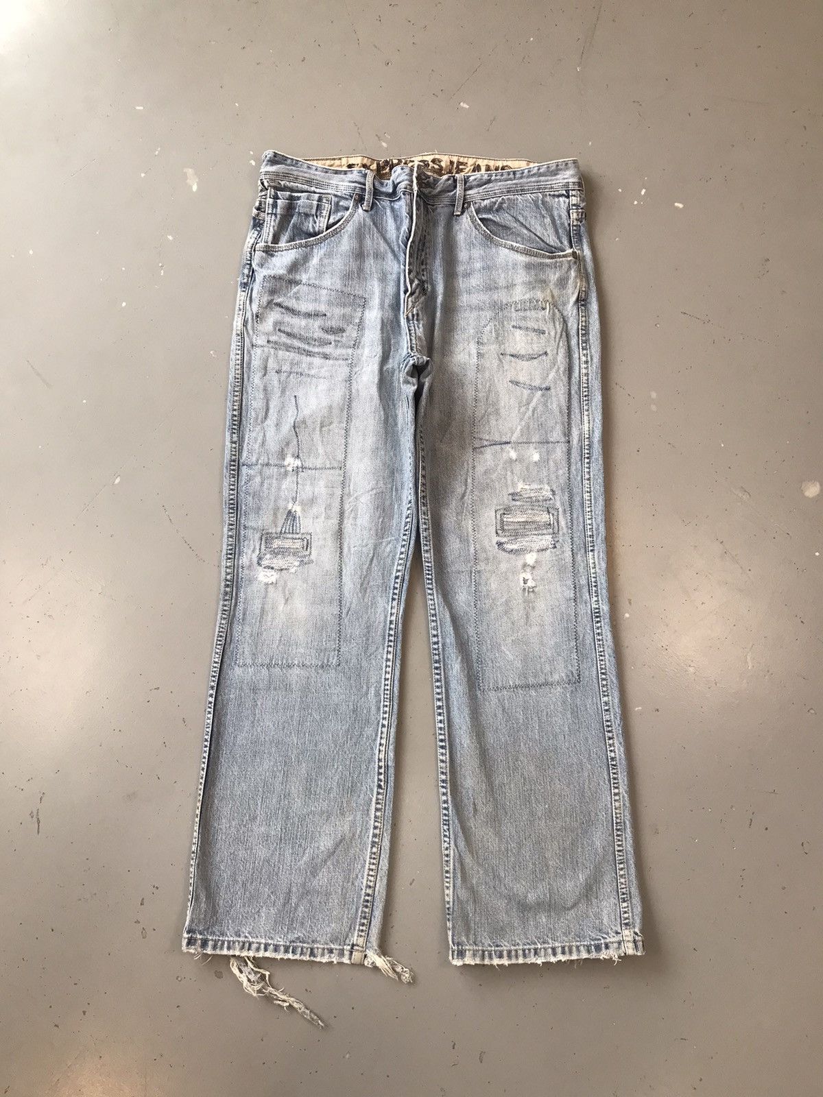 Express × Vintage Vintage express jeans distressed stitched denim Size US 38 / EU 54 - 2 Thumbnail