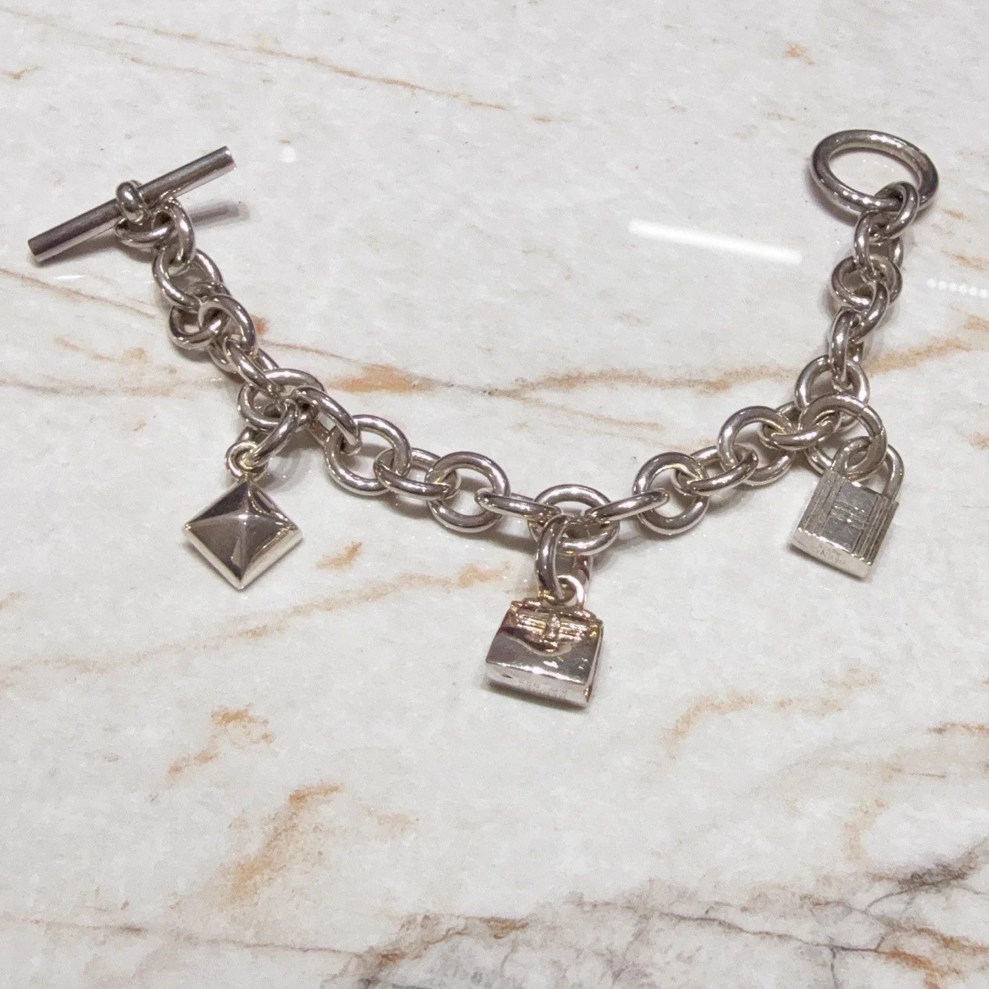 Hermes Hermès Oxidized Silver Bracelet & Charm No Hardware Size ONE SIZE - 4 Thumbnail