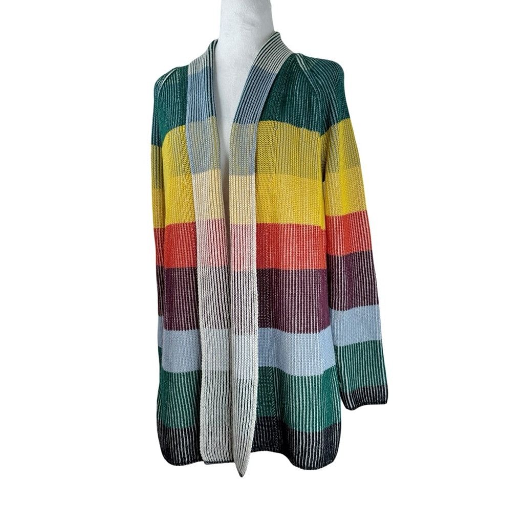 Lands' End LANDS END Womens Color Layers Ribbed Long Cardigan Sweater S Size S / US 4 / IT 40 - 4 Thumbnail