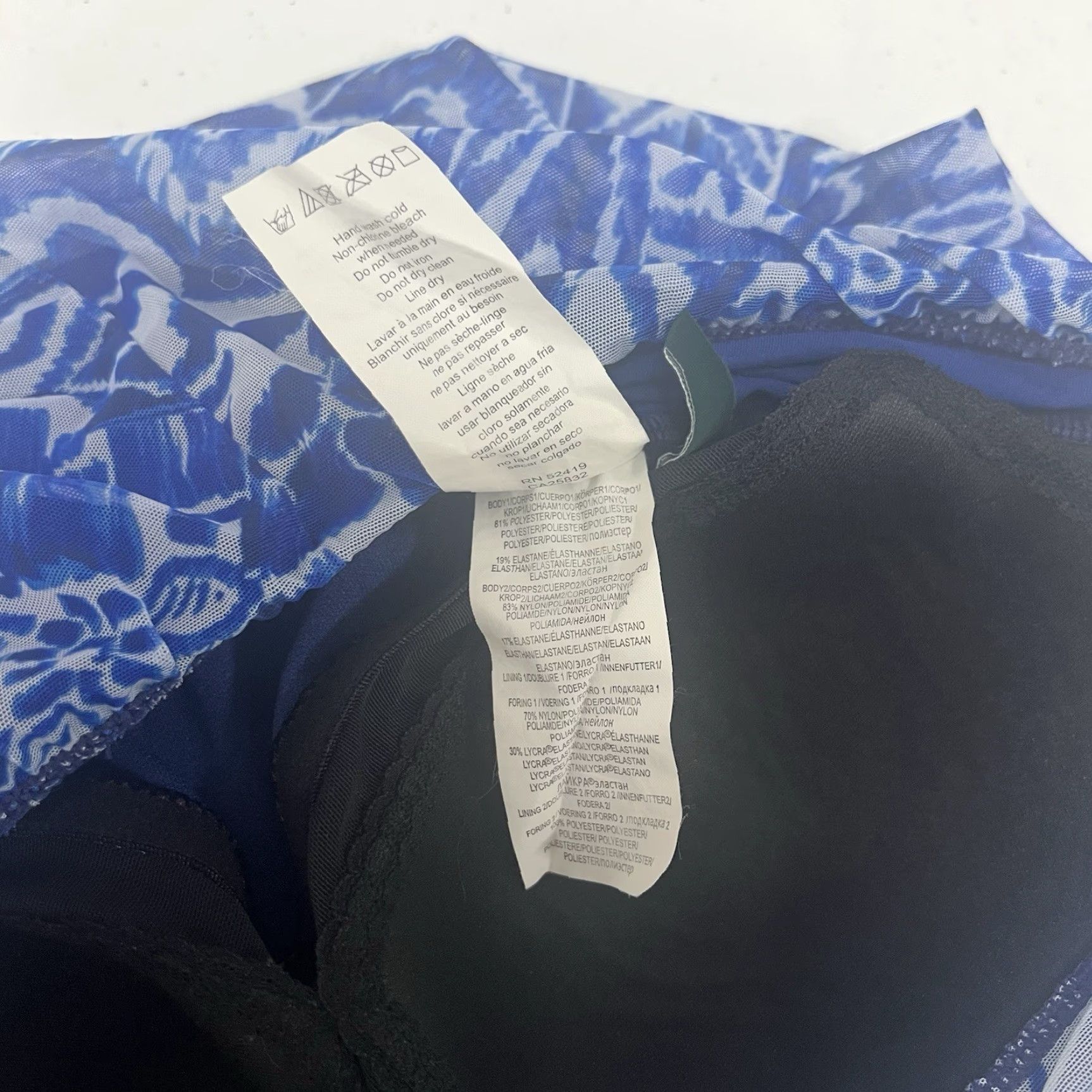 Ralph Lauren Lauren Ralph Lauren Blue Sheer Strapless One Piece Lightly Padded Swimsuit 8 Size ONE SIZE - 8 Thumbnail