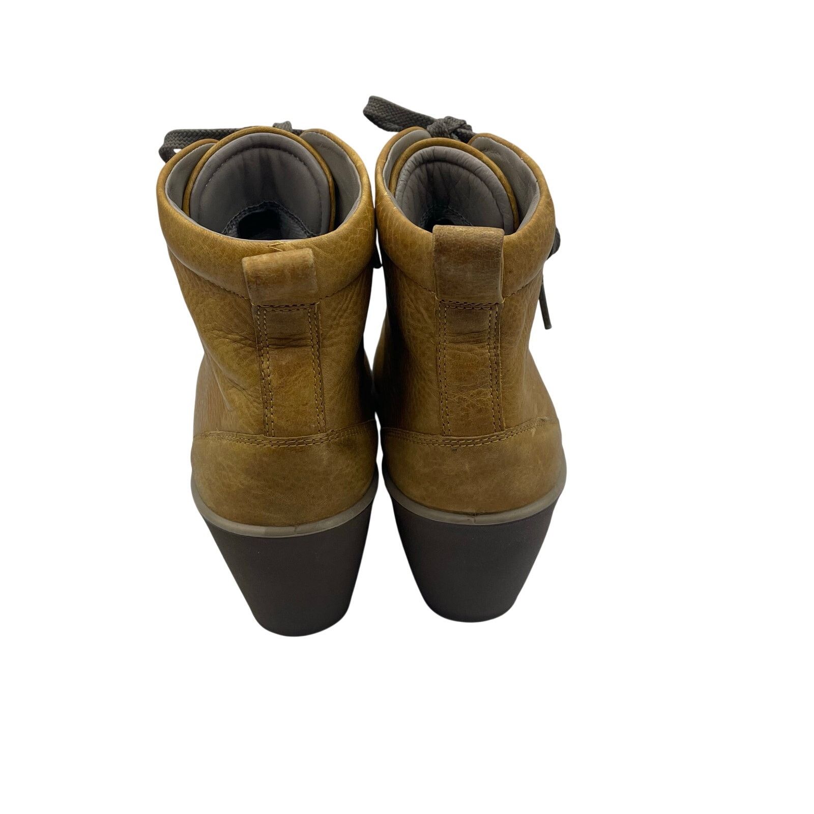 Ecco Ecco Adora Wedge Boots Leather Brown Lace Up Ankle Womens 40 Size US 9 / IT 39 - 4 Thumbnail