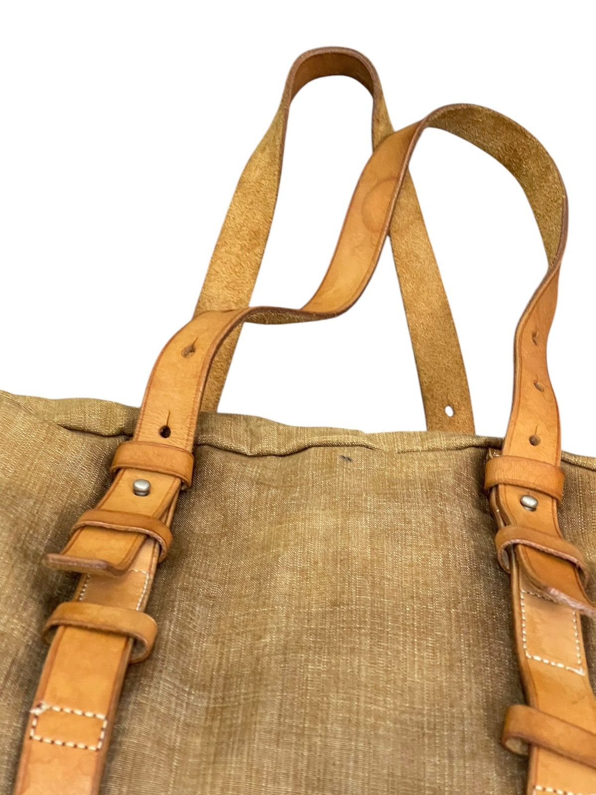 Genuine Leather Leather Cotton Canvas Lagasha Japan East/West Bag 1🟩5 Size ONE SIZE - 20 Thumbnail
