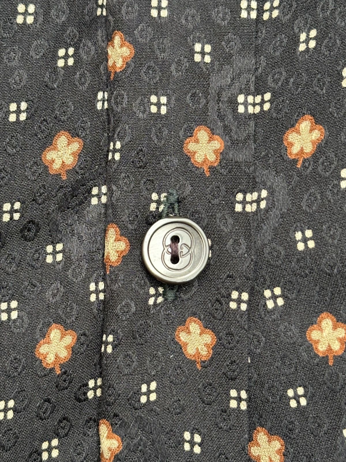 Gucci VINTAGE 80s GUCCI TOP SILK MONOGRAM SHIRT Size L / US 10 / IT 46 - 8 Thumbnail