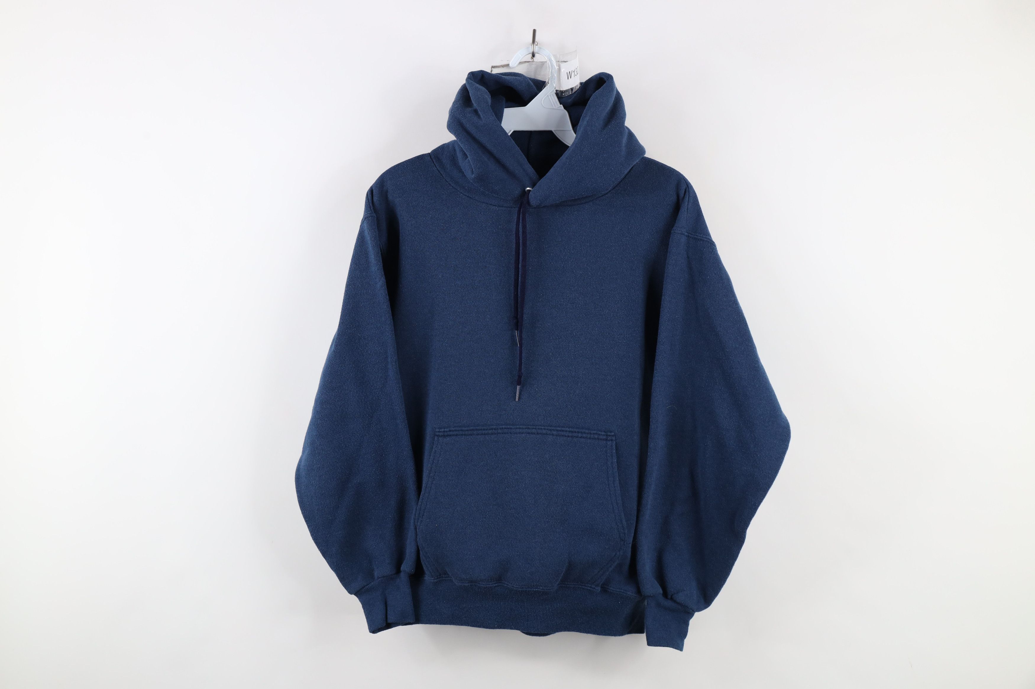 Vintage Vintage 80s 90s Streetwear Blank Hoodie Sweatshirt Blue USA Size US S / EU 44-46 / 1 - 1 Thumbnail