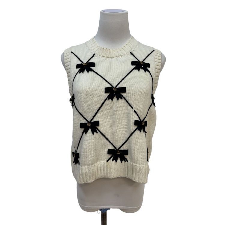 Gucci Gucci Diamond Bow Knit Vest Size M Size M / US 6-8 / IT 42-44 - 1 Thumbnail