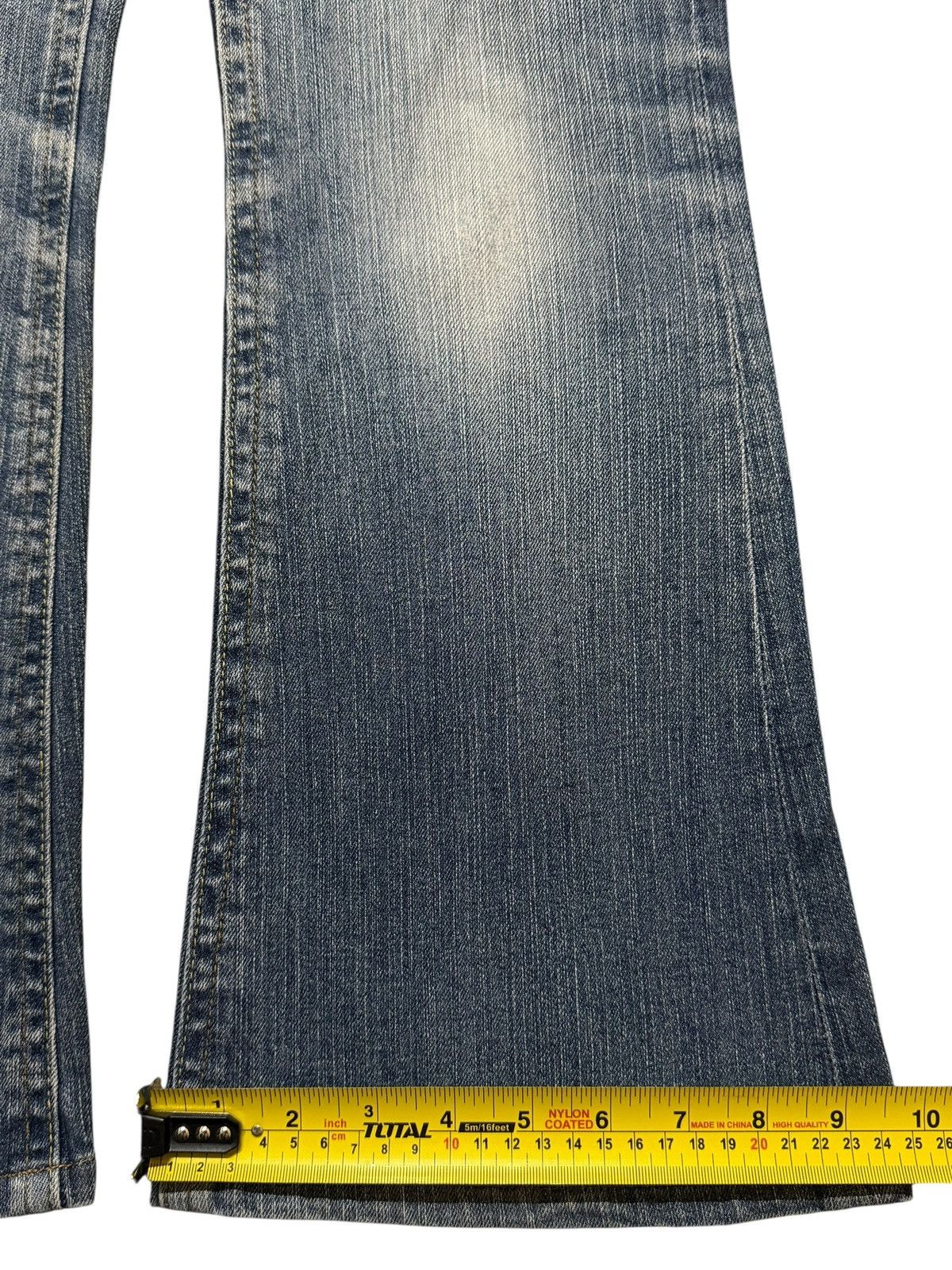 Hysteric Glamour Vintage Y2K Japanese Brand Blue Faded Whisker Wide Leg Flare Size US 30 / EU 46 - 13 Thumbnail