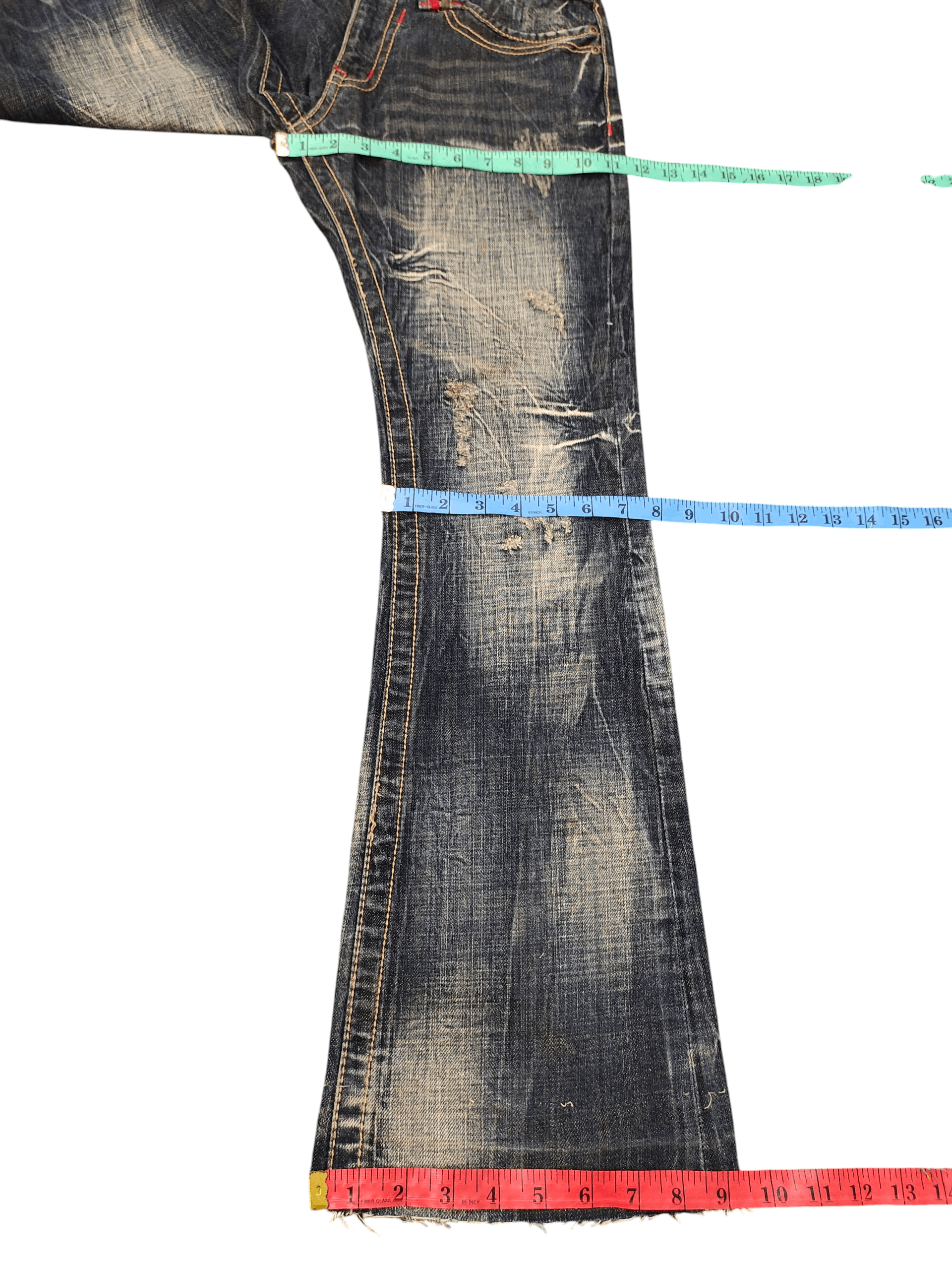 If Six Was Nine Flare Jeans Shinehill Japan Distress Denim Bootcut