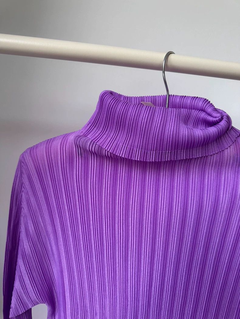 Issey Miyake Issey Miyake size:3 Purple pleated long-sleeved shirt Size XS / US 0-2 / IT 36-38 - 2 Thumbnail