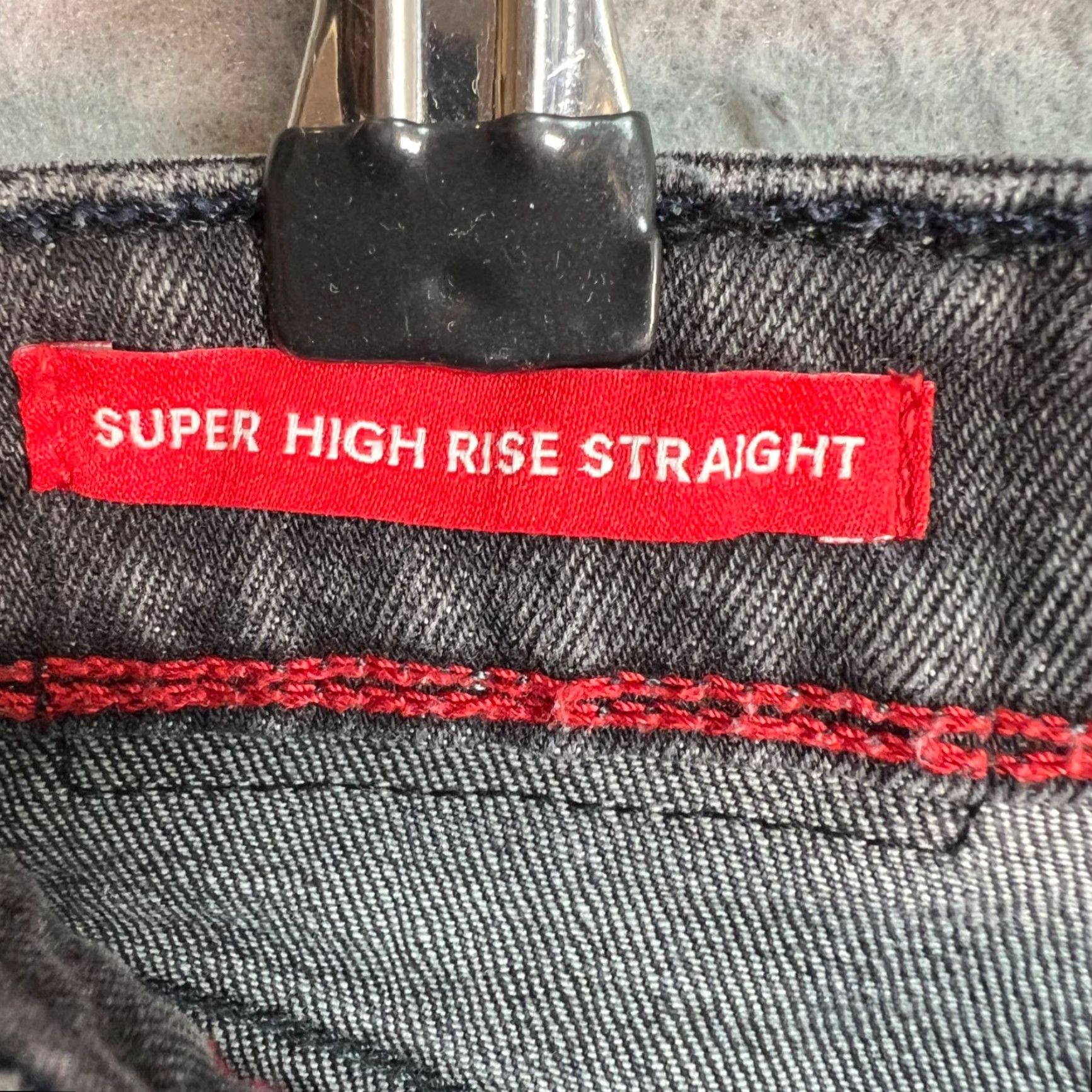 Tommy Hilfiger Tommy Jeans Womens Black Denim Jeans Size 27 x 30 Straight High Rise 5-Pocket Logo Vintage: No Size 27" / US 4 / IT 40 - 4 Thumbnail