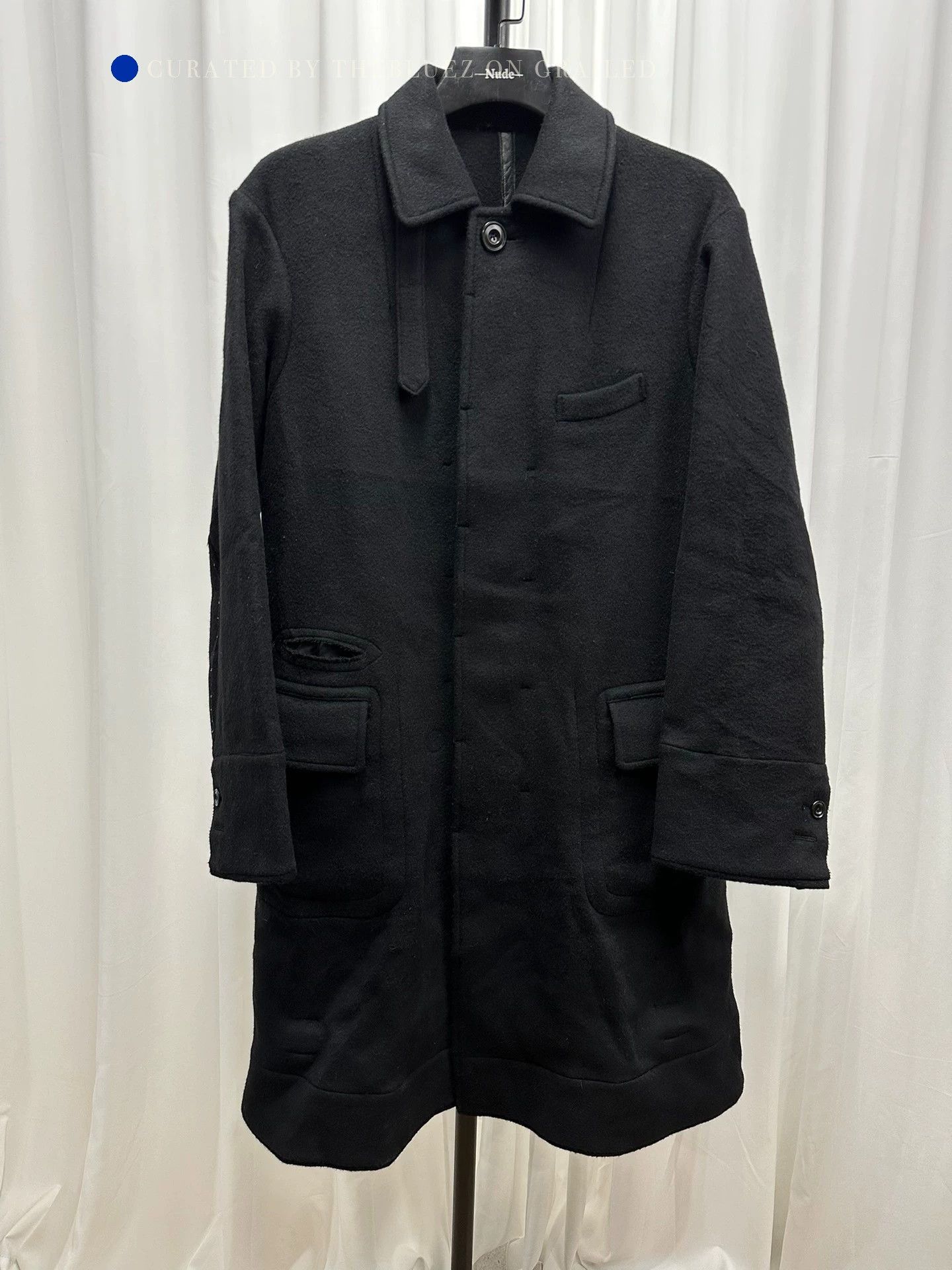 Takahiromiyashita The Soloist. Wool-Cashmere Coat with Sheepskin Trim Size US S / EU 44-46 / 1 - 1 Thumbnail