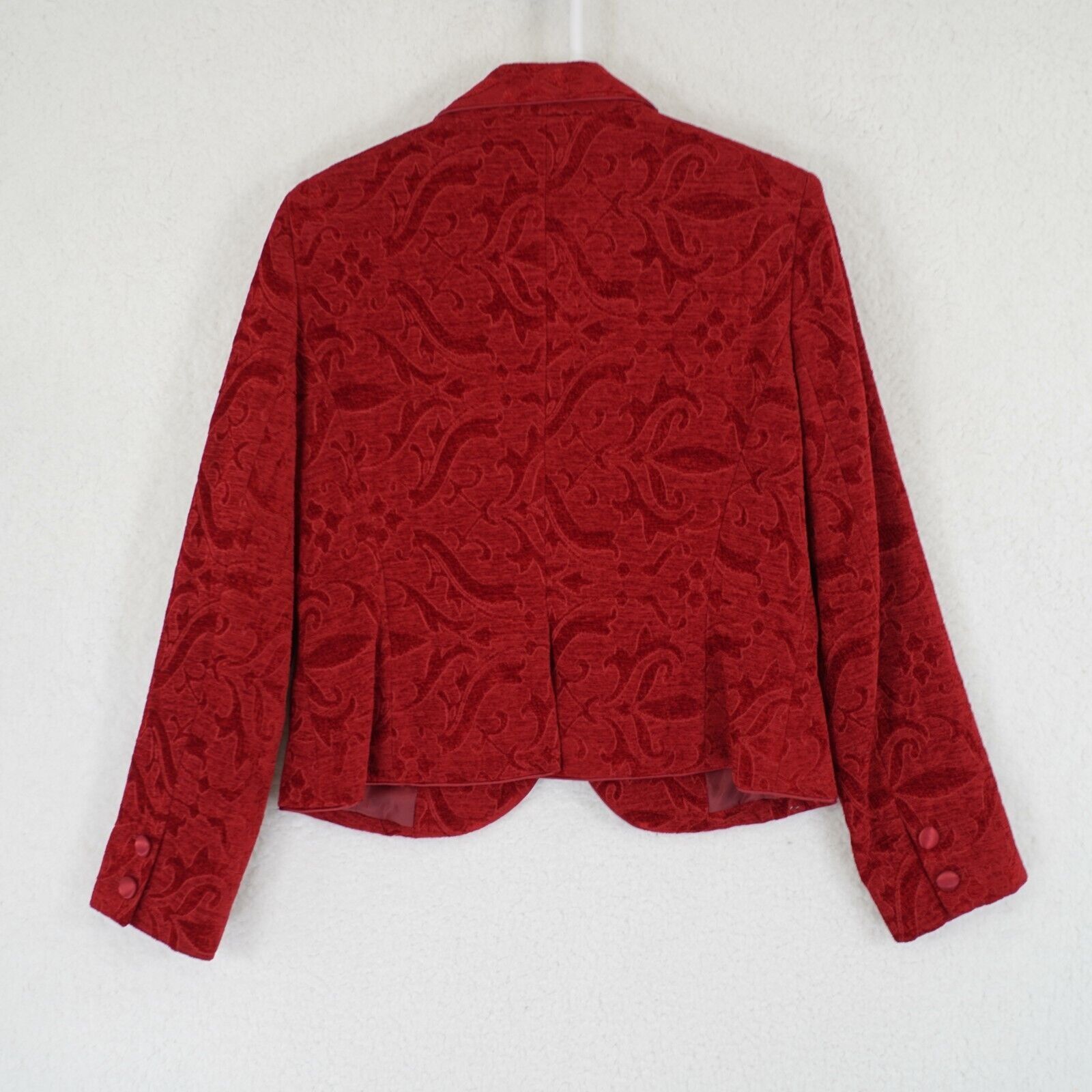 Nine West Nine West Nine & Company Red Floral Felt Blazer Size 12 Rayo Size XL / US 12-14 / IT 48-50 - 4 Thumbnail
