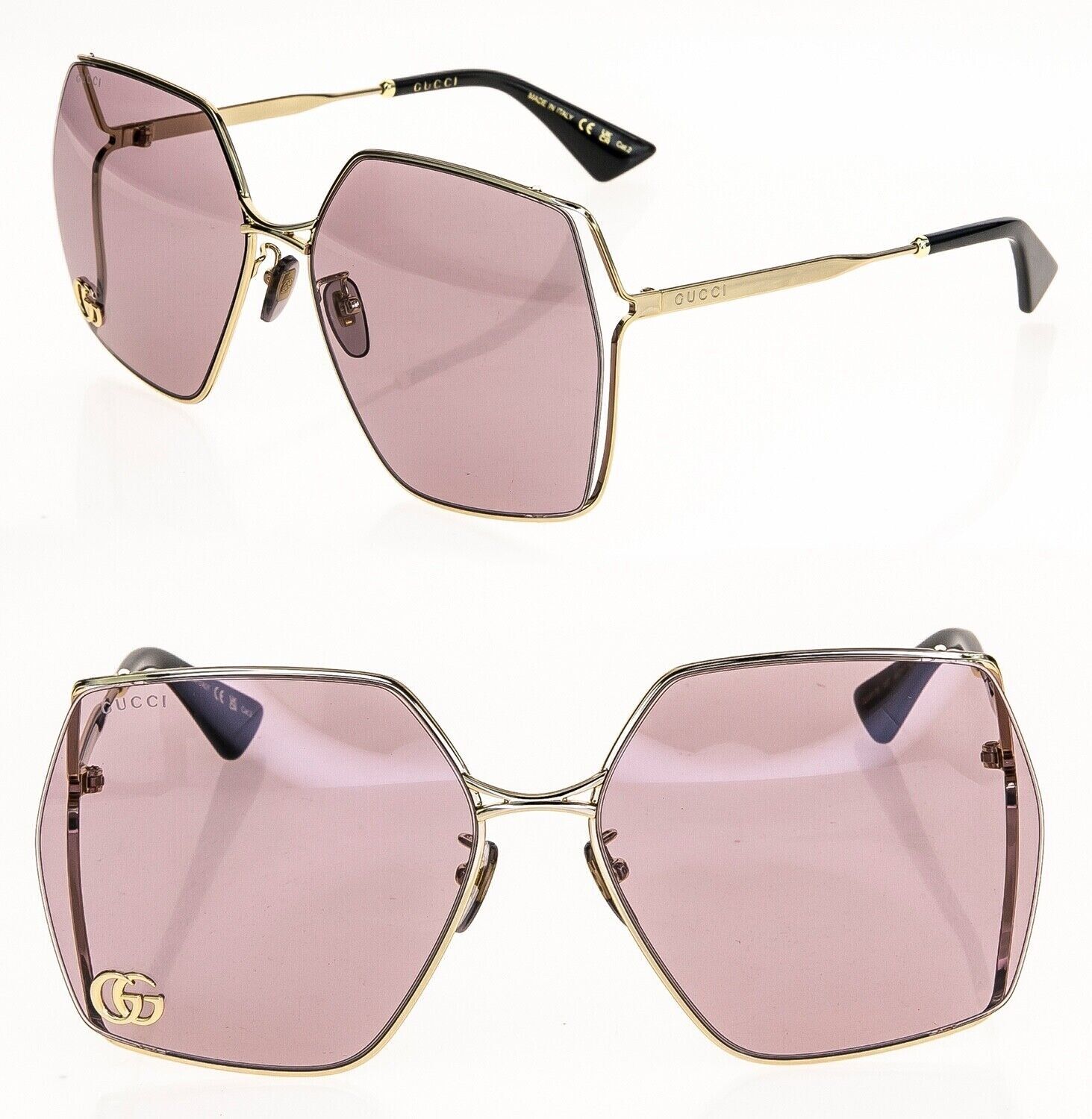 Gucci GUCCI Gold Logo Rose Purple 0817 Gg0817S Sunglasses 007 | Grailed