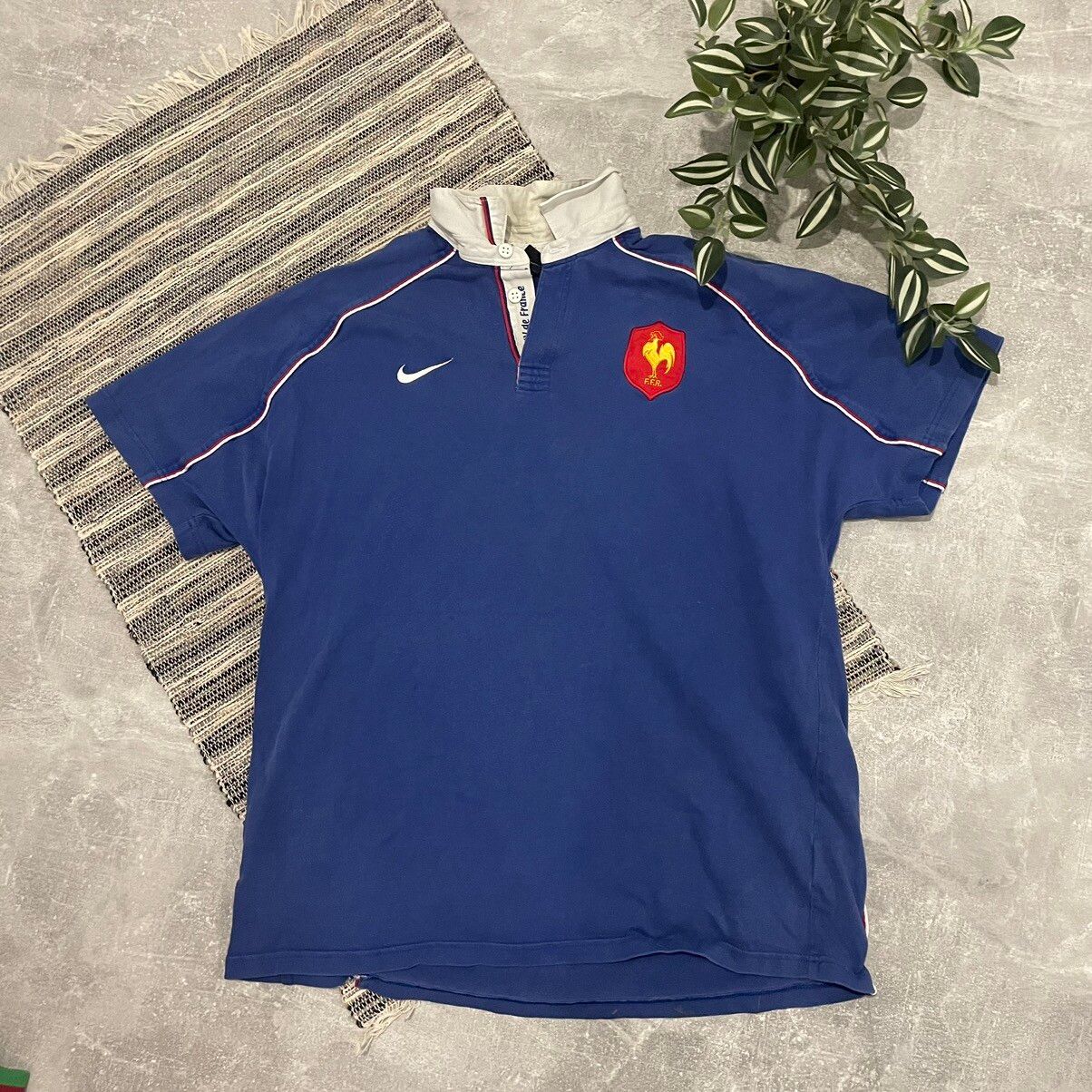 Pre-owned Jersey X Nike 90's Vintage Nike France Tee Shirt Ffr Jersey Polo Xv Rugby In Multicolor