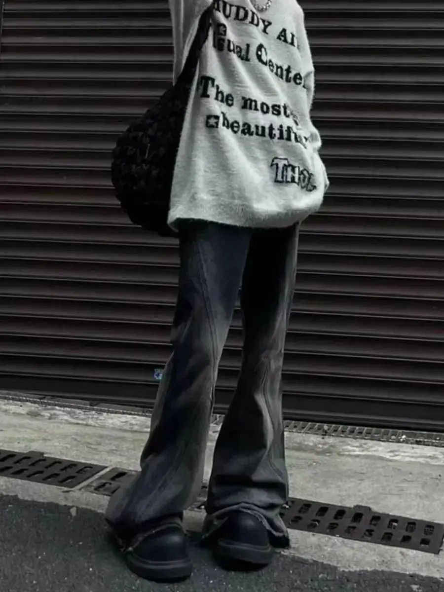 Japanese Brand Street Hip Hop Grunge Y2K Micro Flared Jeans Size US 30 / EU 46 - 5 Thumbnail