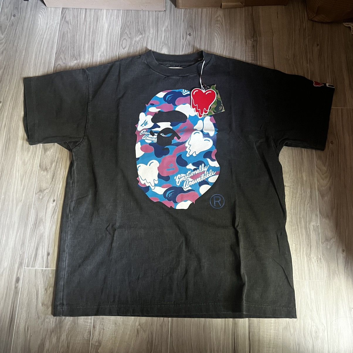 Bape Bape x Emotionally Unavailable charcoal tee Size US L / EU 52-54 / 3 - 1 Thumbnail