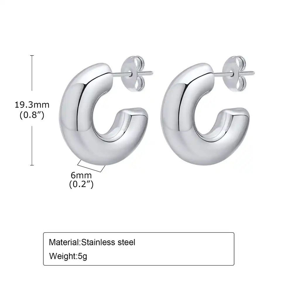 Other Bold C Shaped Hoop Earrings Size ONE SIZE - 2 Thumbnail