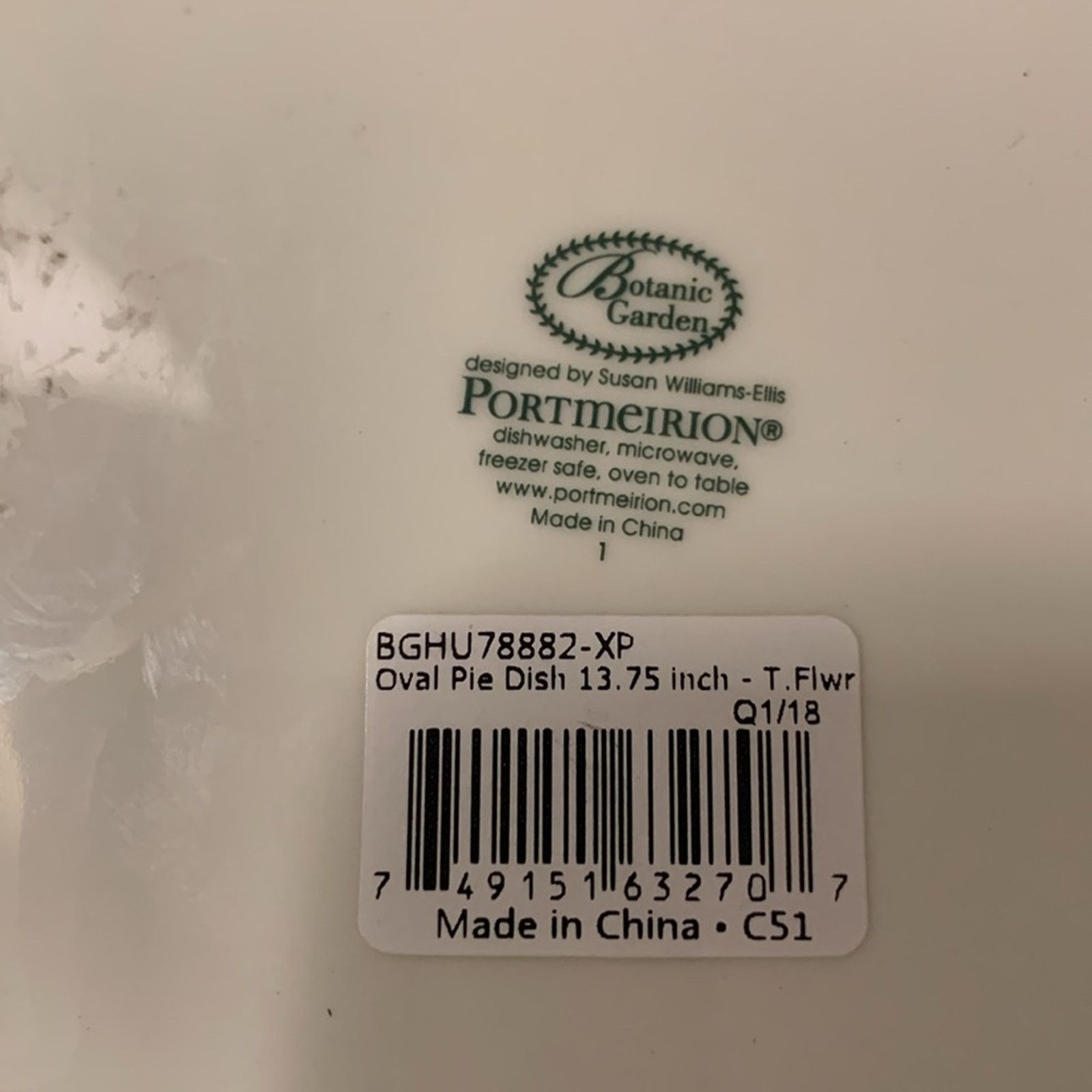 Vintage BNWT Portmeirion floral ceramic porcelain13.75" baking dish Size ONE SIZE - 8 Thumbnail