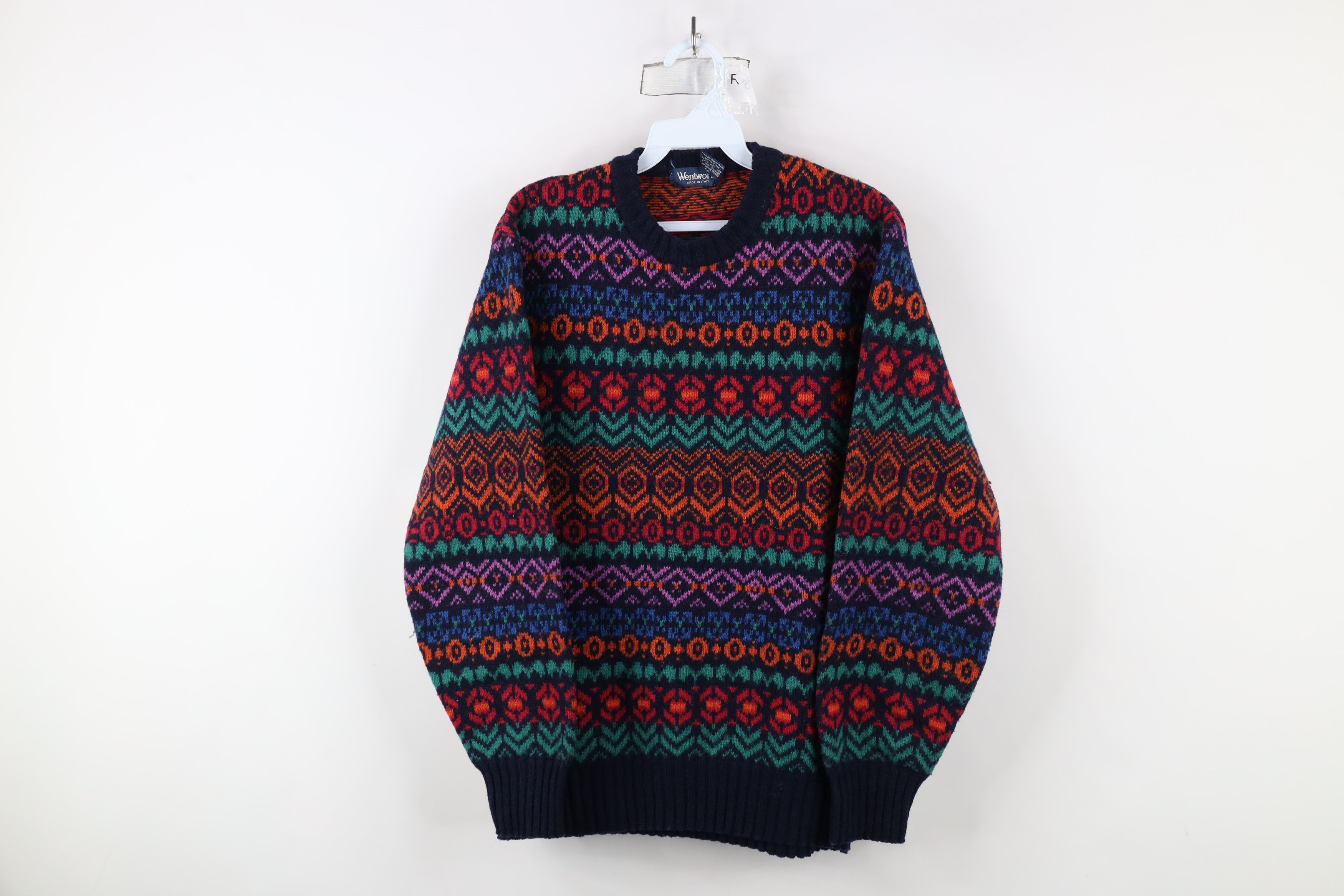Vintage Vintage 90s Streetwear Fair Isle Wool Blend Knit Sweater Size US M / EU 48-50 / 2 - 1 Thumbnail