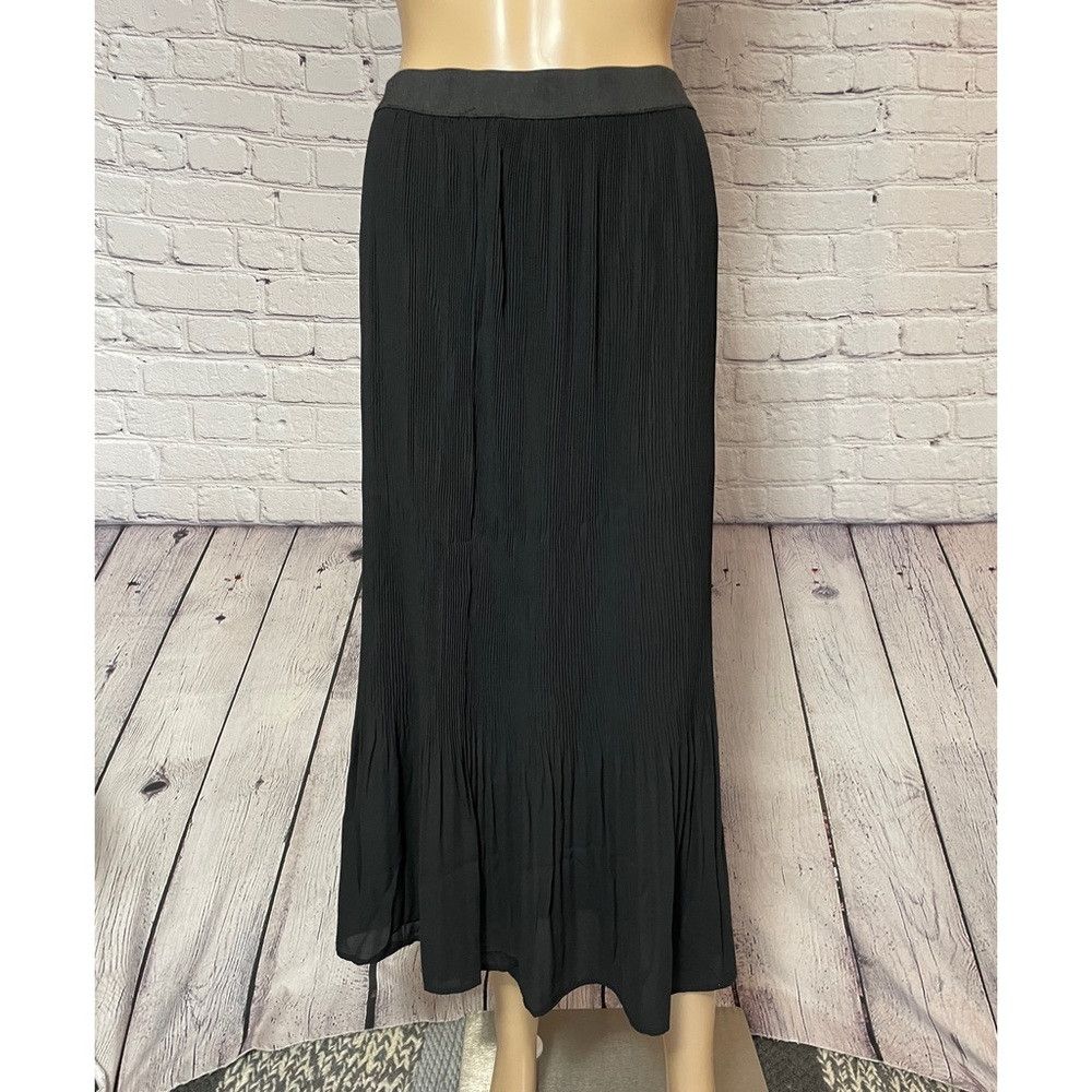 Adrianna Papell NWT New $99 Adrianna Papell Black Release Pleat Midi Skirt Size 32" / US 10 / IT 46 - 2 Thumbnail