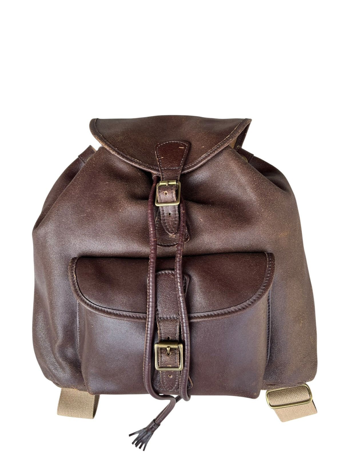 Leather VTG J&M Davidson Distress Blistered Leather Backpack Bag Size ONE SIZE - 2 Thumbnail