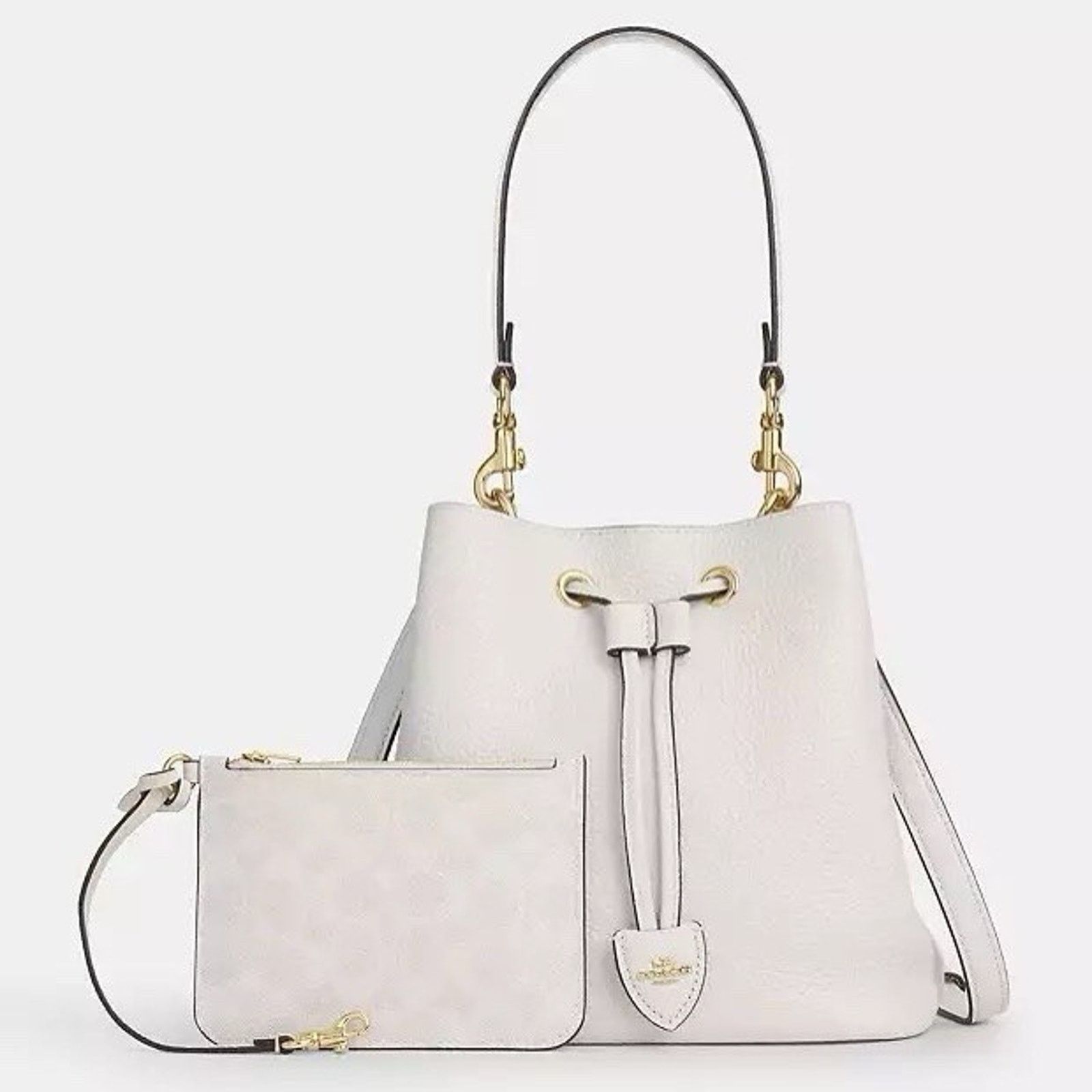 Coach NWT Coach Rowan Bucket Bag Leather CBH06 Gold/Chalk Size ONE SIZE - 9 Thumbnail