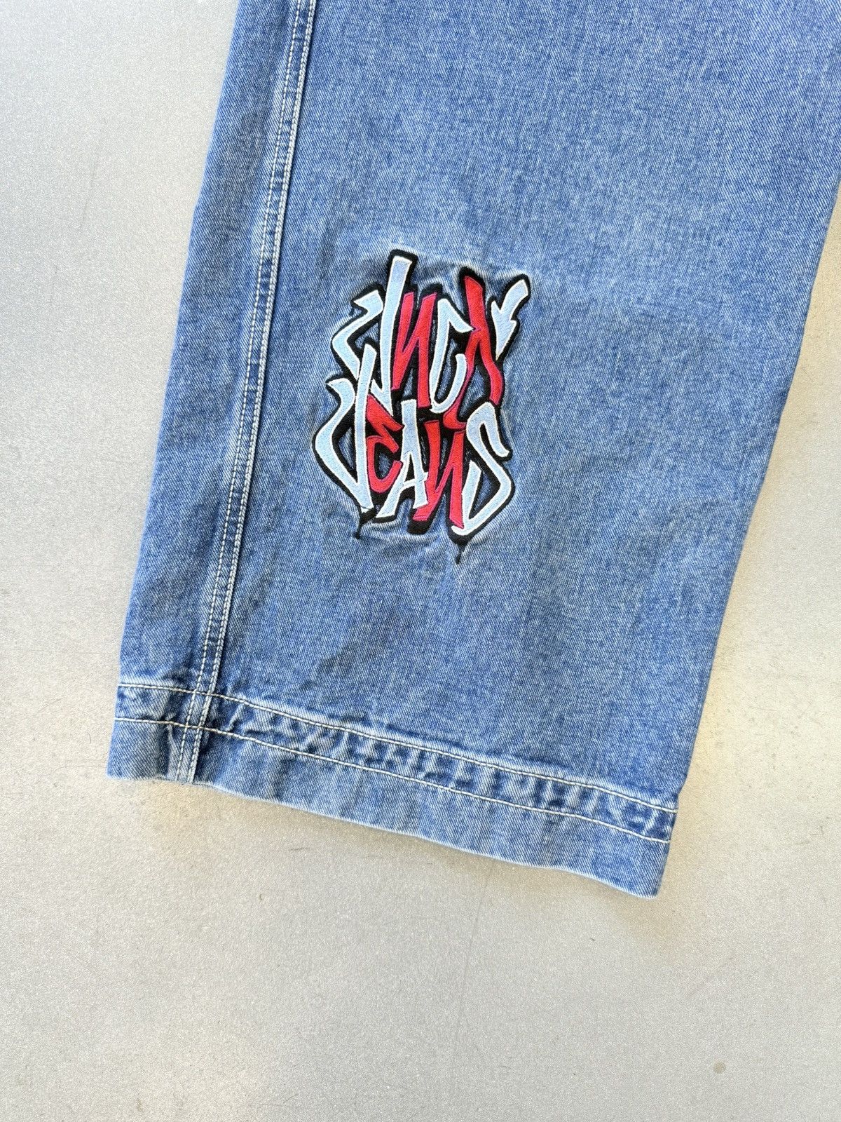 JNCO × Vintage Jnco Jeans Industries Wide Flared Leg Front Embroidered Pant Size US 36 / EU 52 - 3 Thumbnail