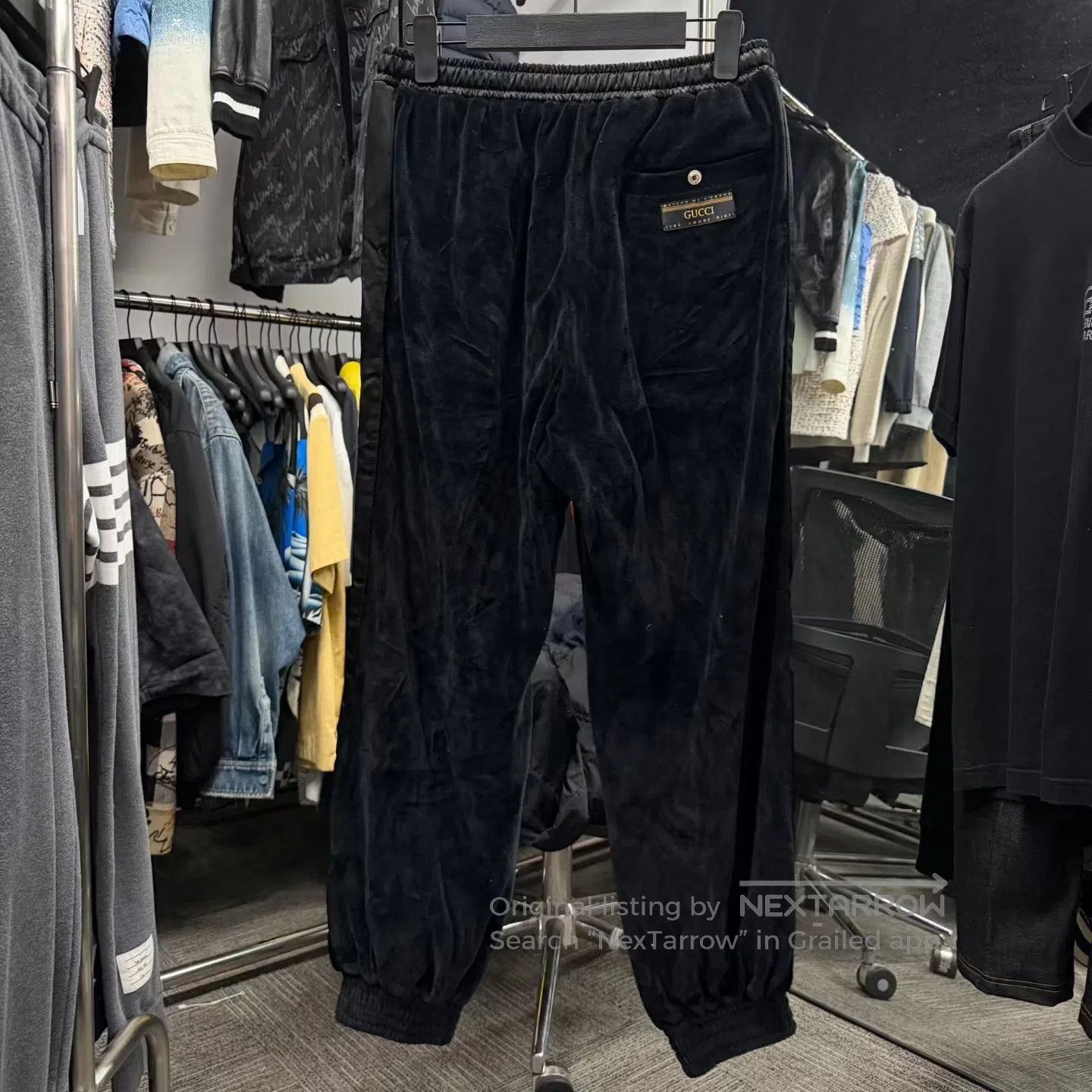 Gucci Guicci Black Velvet Trousers| Size 22" - 1 Thumbnail