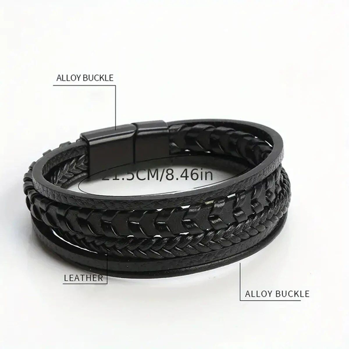 Other 3 Pcs Multi Layered Vintage Leather Rope Braided Bracelet Size ONE SIZE - 6 Thumbnail