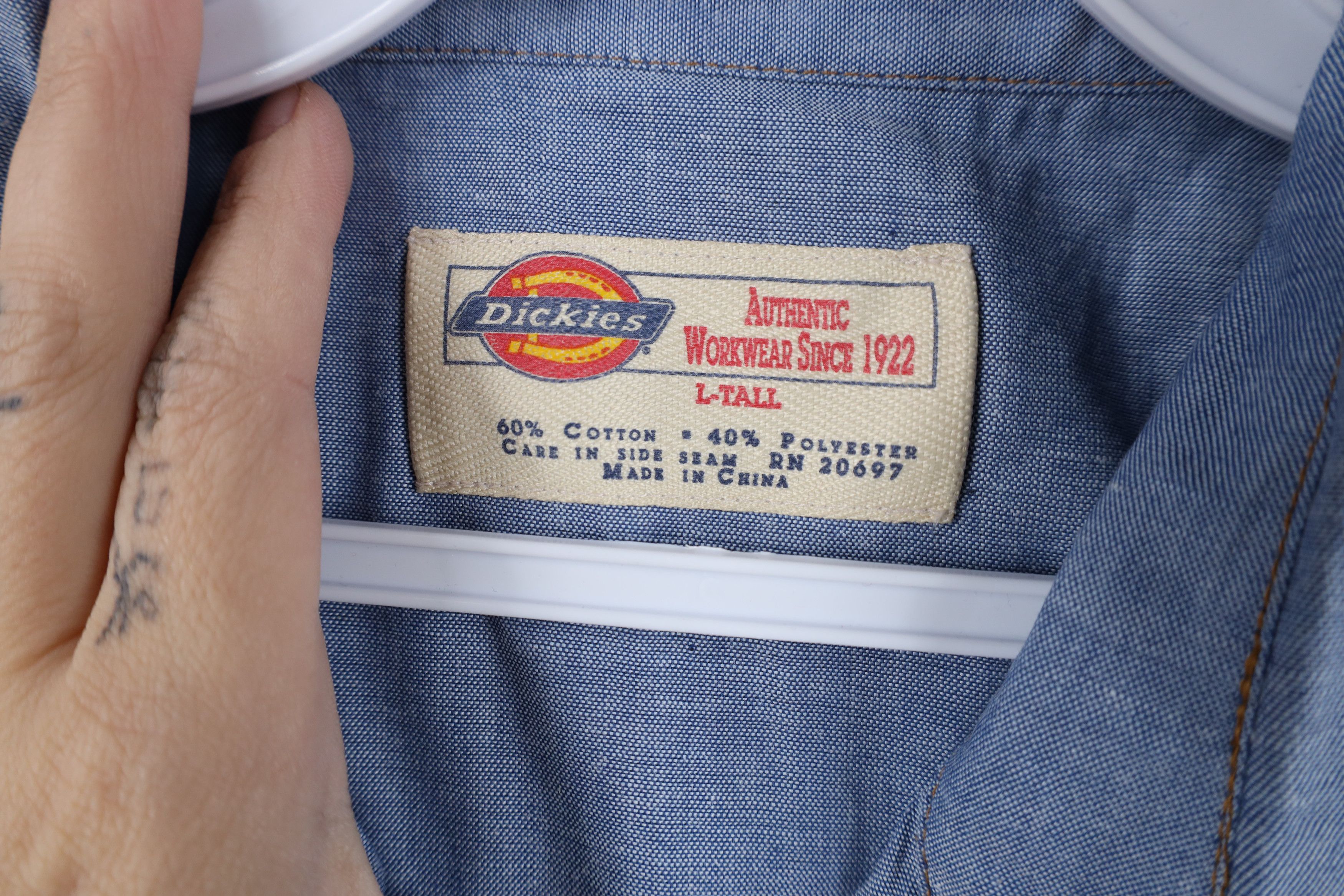 Dickies Deadstock Vintage 90s Dickies Western Button Shirt Blue Size US L / EU 52-54 / 3 - 9 Thumbnail