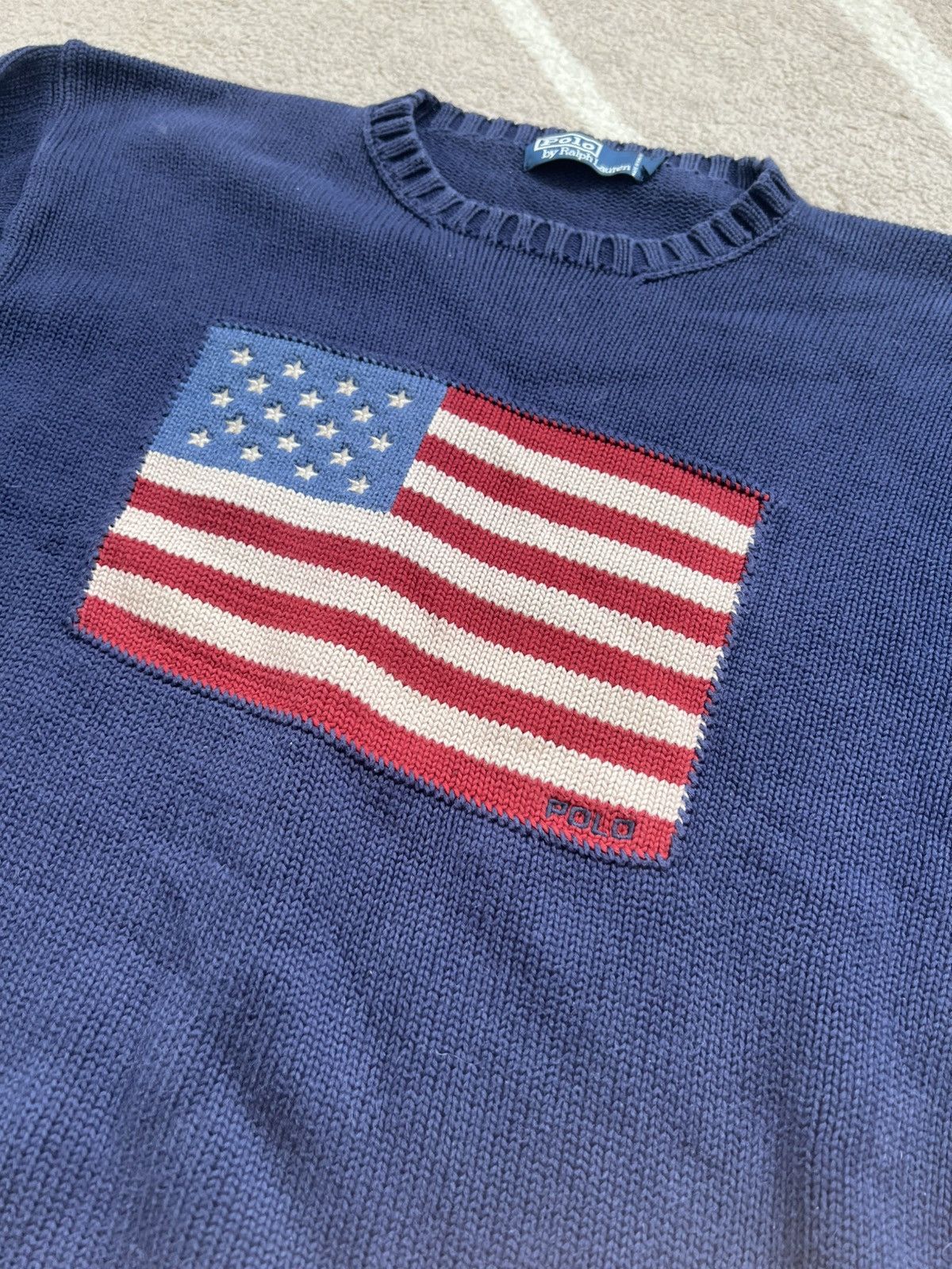 Polo Ralph Lauren × Vintage Vintage Polo USA Flag Knit Size US M / EU 48-50 / 2 - 2 Thumbnail