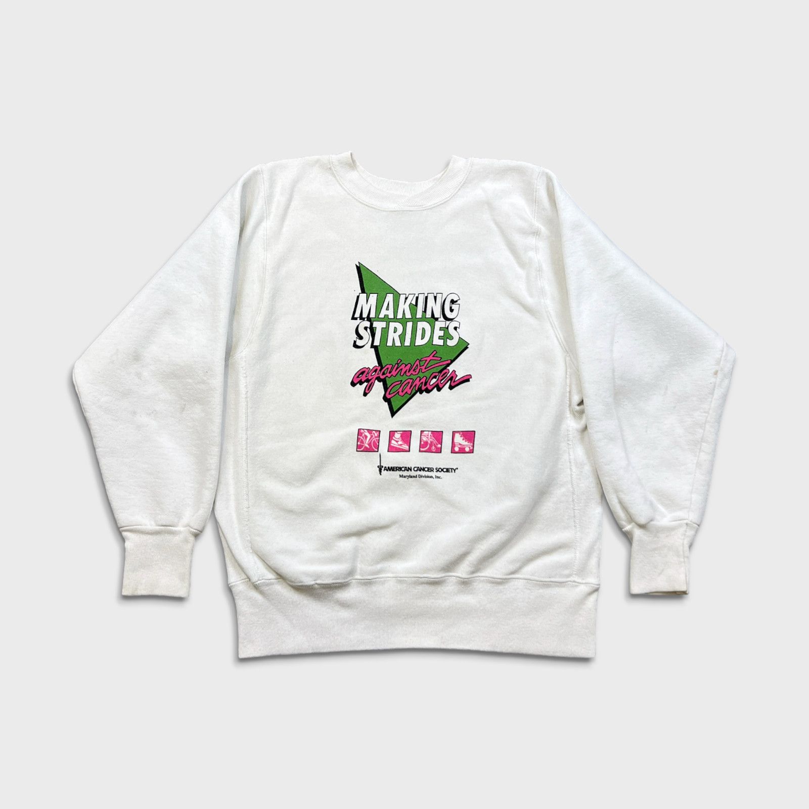 Hanes × Vintage VTG Making Strides Against Cancer Sweatshirt Small USA 90s Size US S / EU 44-46 / 1 - 1 Thumbnail