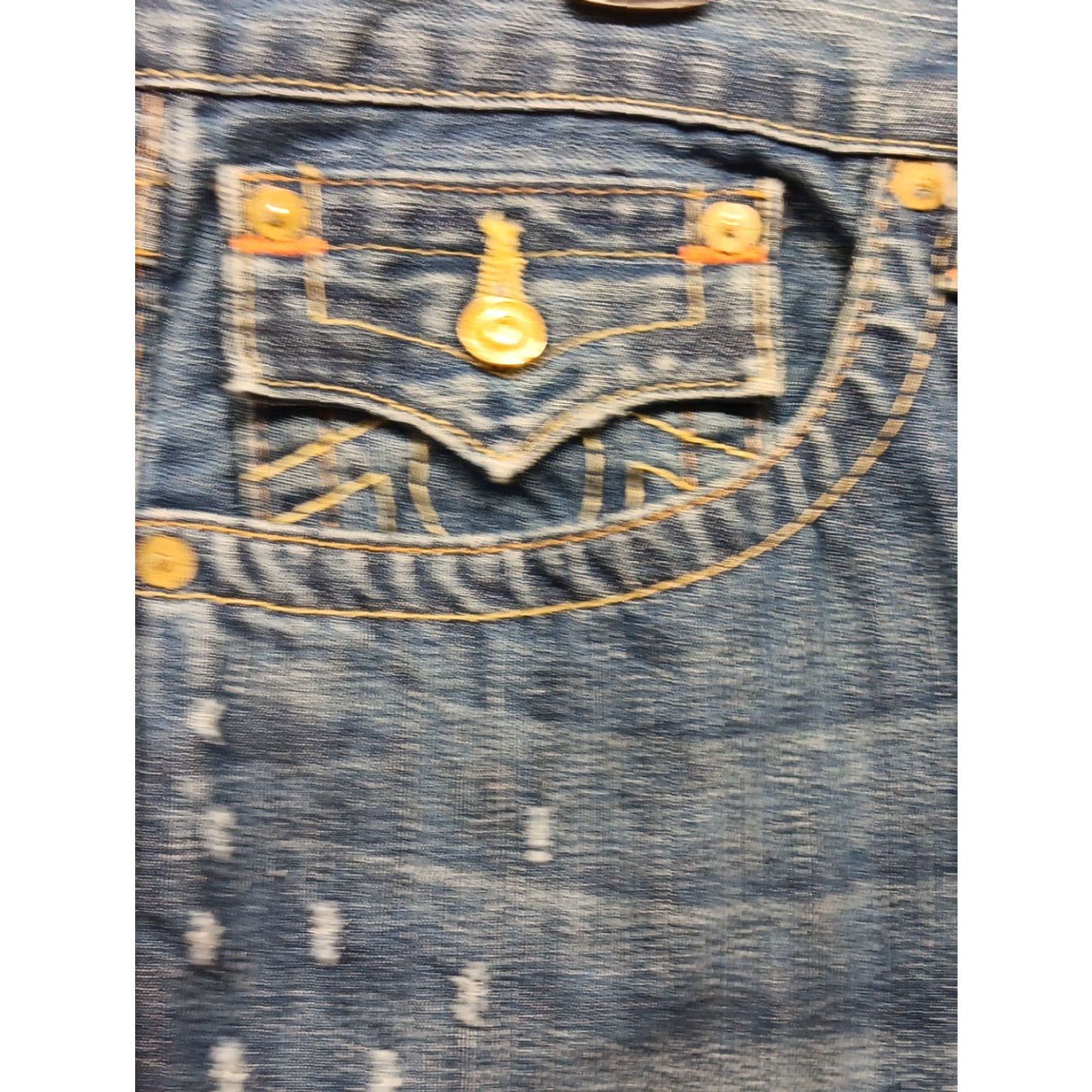 True Religion True Religion Jeans Men's 36x32 Straight 5-Pocket Distressed Medium Blue Wash Regular Size 36 Mens Jeans Size US 36 / EU 52 - 3 Thumbnail