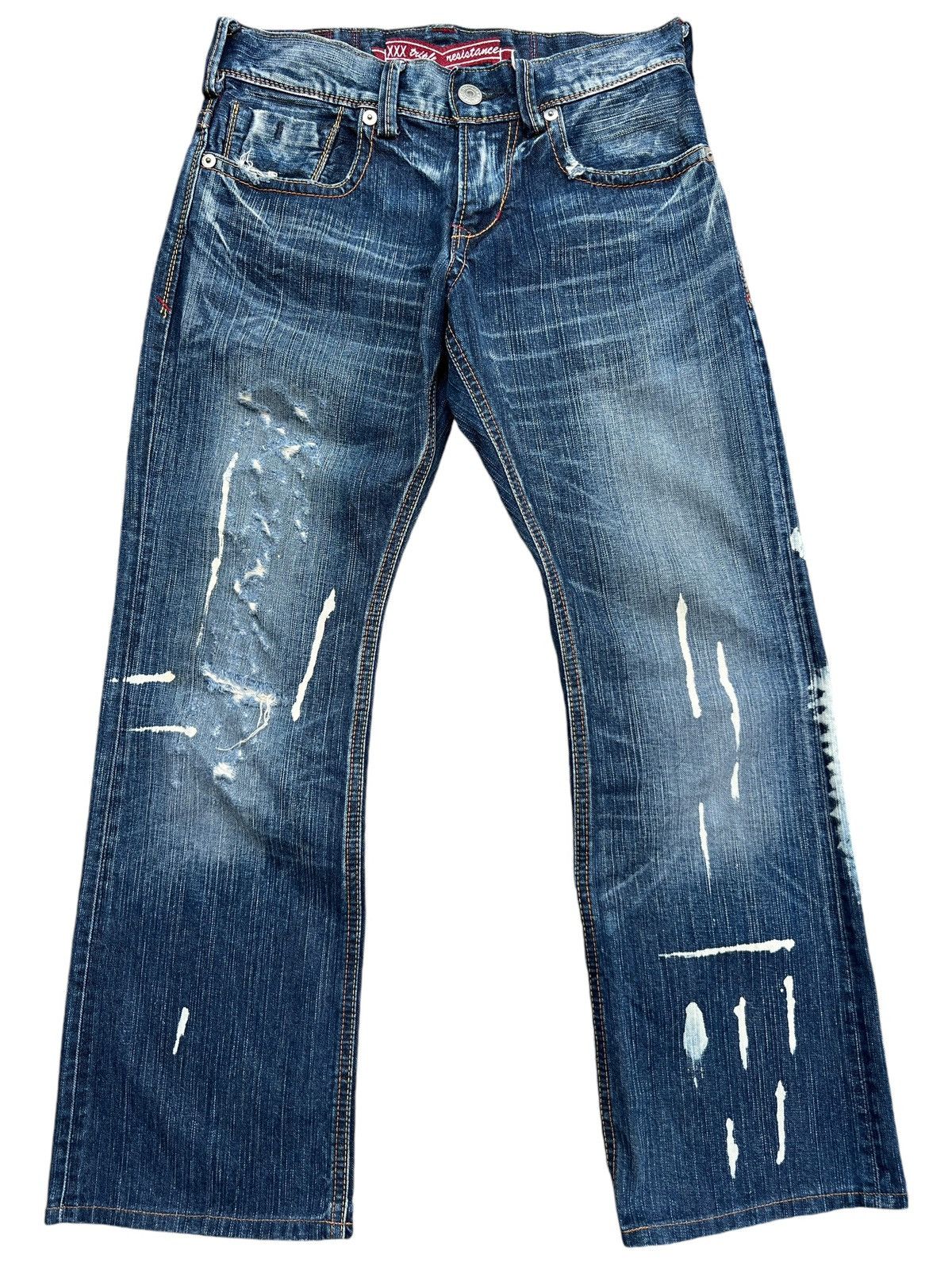 Japanese Brand Liberto Japan Paint Splatter Distressed Denim Jeans 30x27 Size 30" / US 8 / IT 44 - 2 Thumbnail