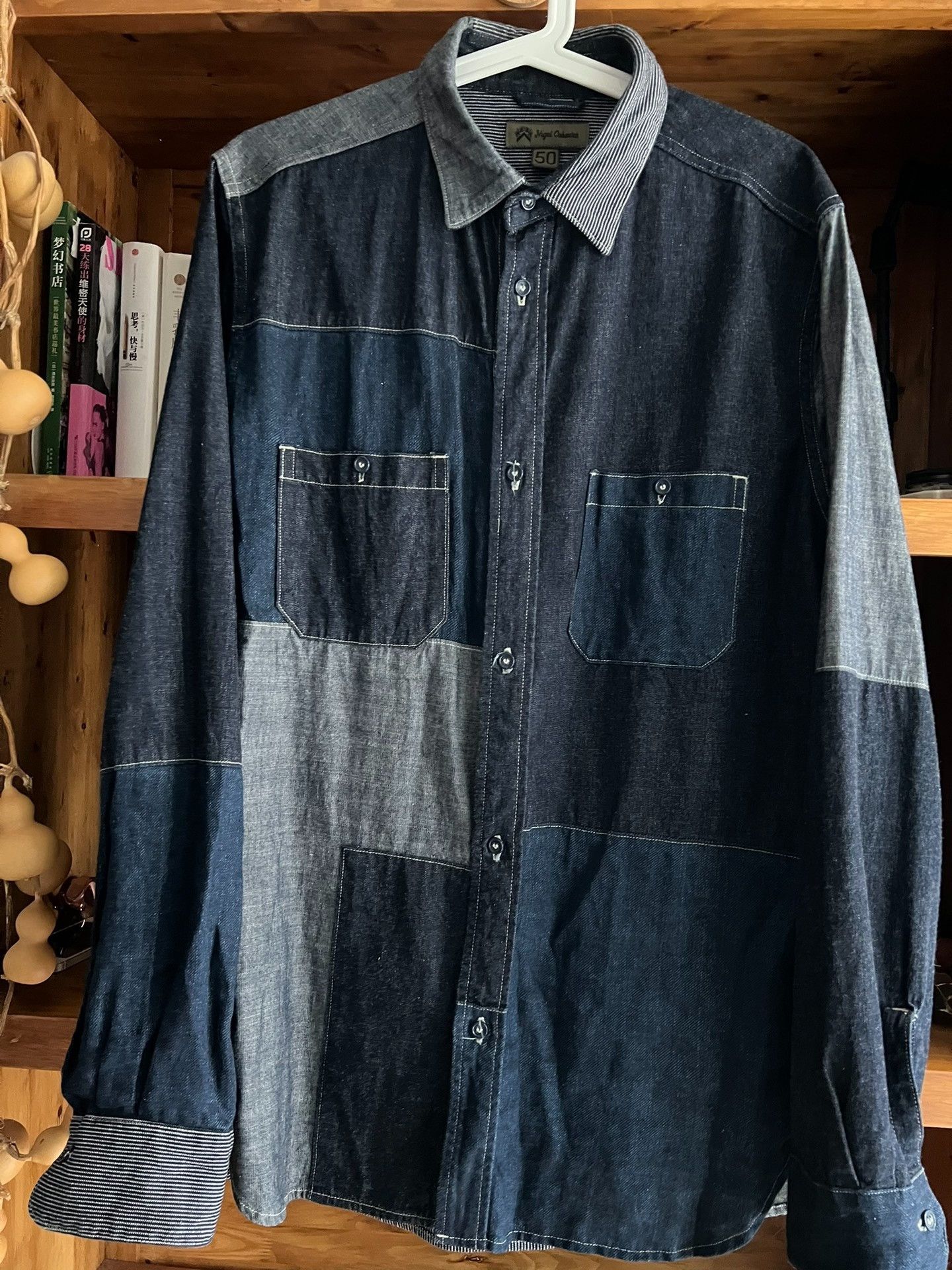 Nigel Cabourn Nigel Cabourn Indigo Patchwork Workwear Shirt Size US M / EU 48-50 / 2 - 4 Thumbnail