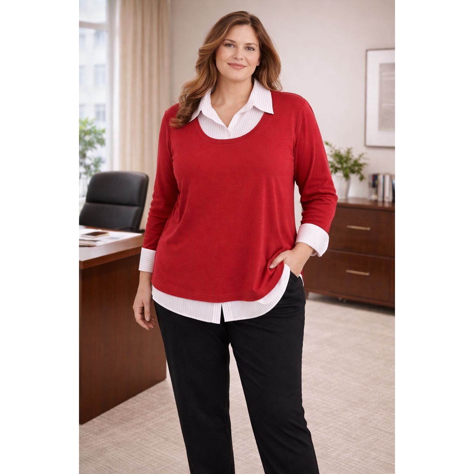 Other Womens Plus Size 3X Business Casual Bundle of Three Blouses Size 3XL / US 20-22 - 1 Thumbnail