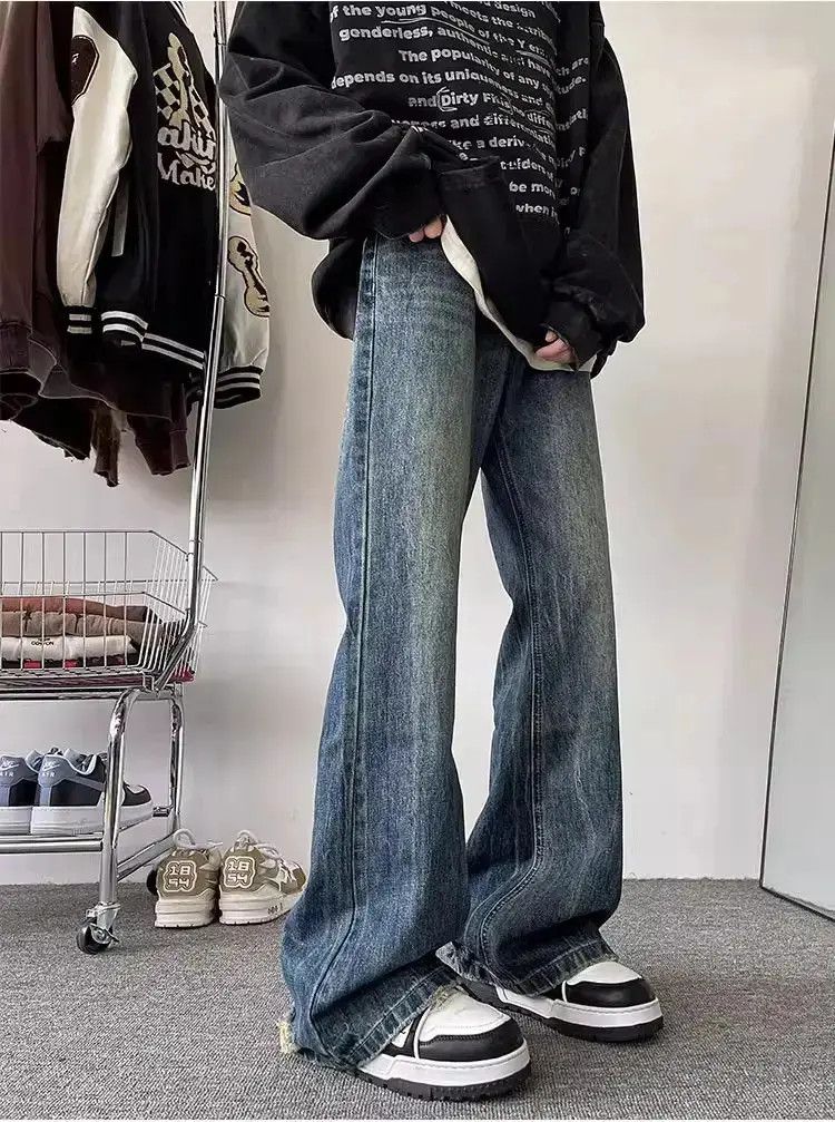 Japanese Brand Retro straight leg casual distressed jeans Size US 32 / EU 48 - 1 Thumbnail