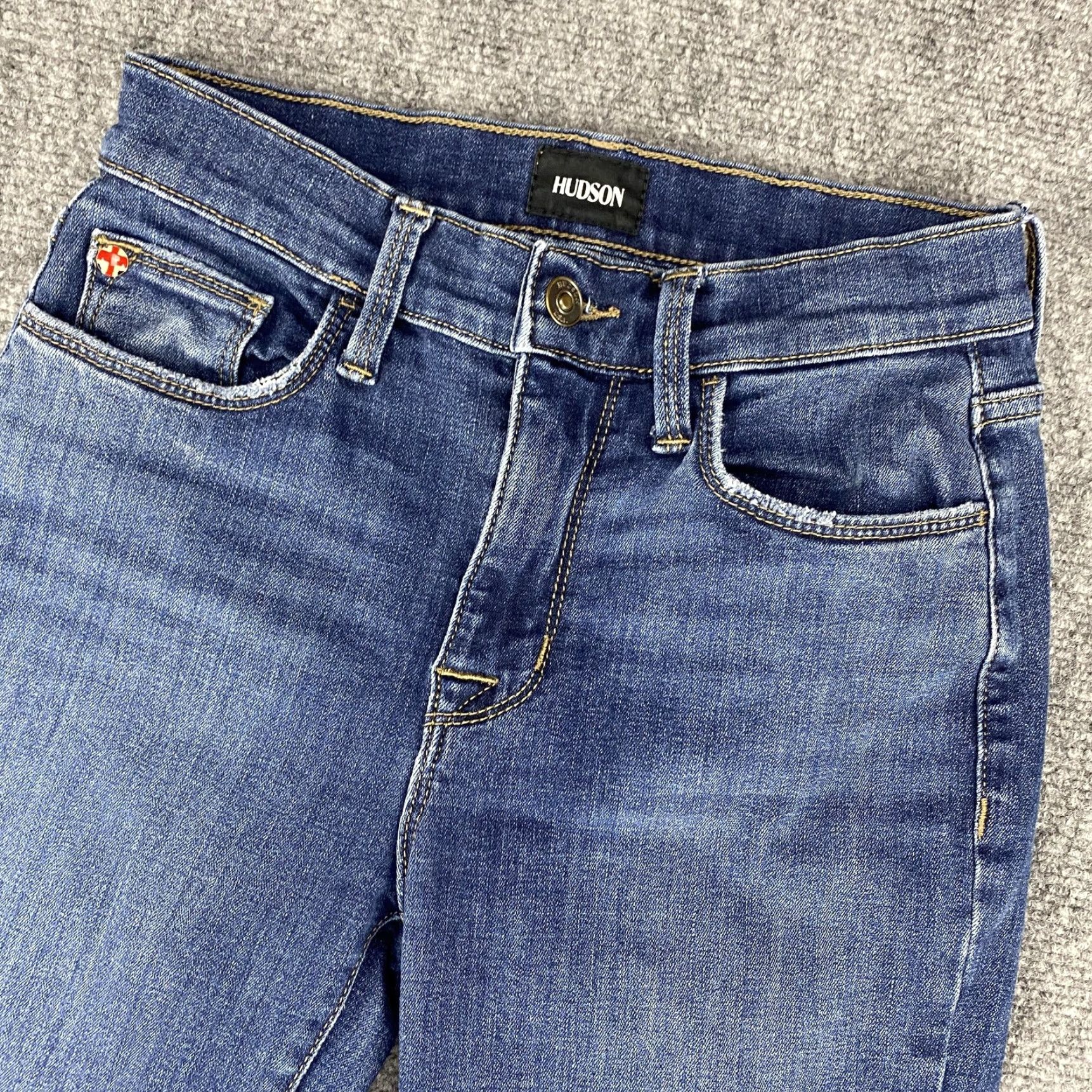 Hudson HUDSON Jeans Womens 25 Blue Blair Skinny Stretch Denim 5-Pocket Mid Rise Zip Fly Size 42" / US 20 - 2 Thumbnail