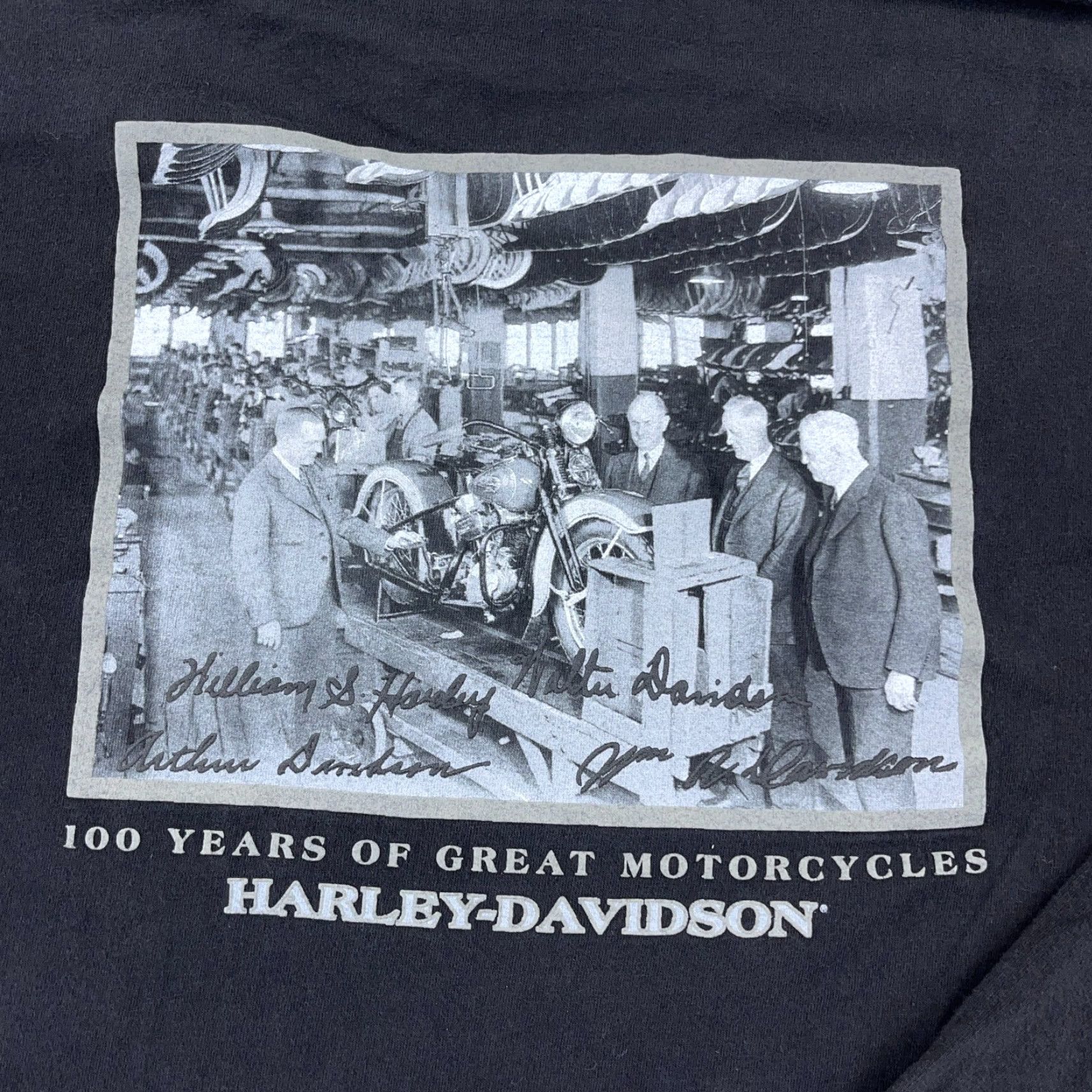 Harley Davidson VINTAGE Harley-Davidson Shirt Men XL Black Long Sleeve Tee Motorcycle 100 Years USA Y2K Mens Holiday 80s Retro Logo Graphic Print USA Hipster Classic Size US XL / EU 56 / 4 - 4 Thumbnail