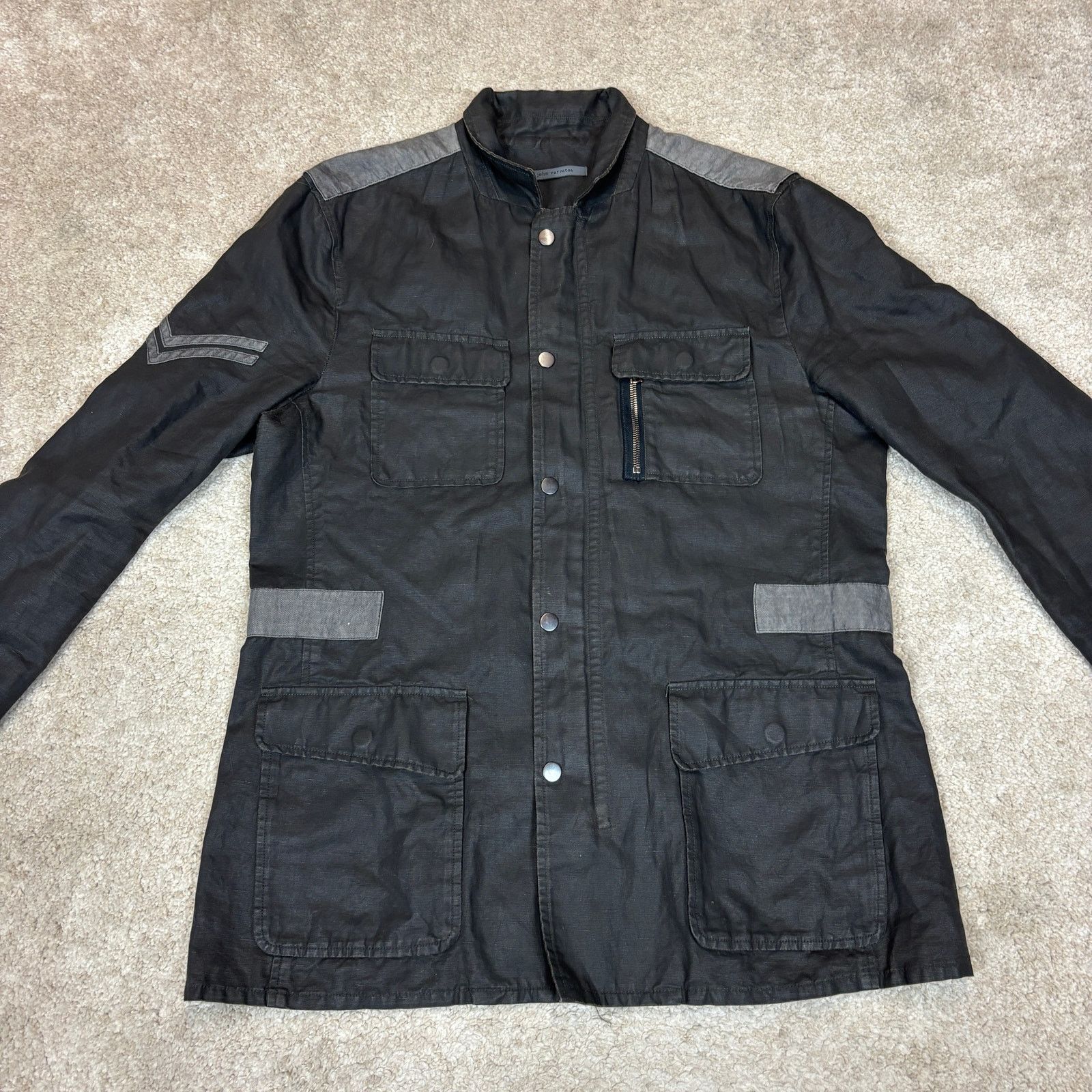 John Varvatos John Varvatos Waxed Cotton Linen Field Jacket Men's 52 Size US L / EU 52-54 / 3 - 2 Thumbnail