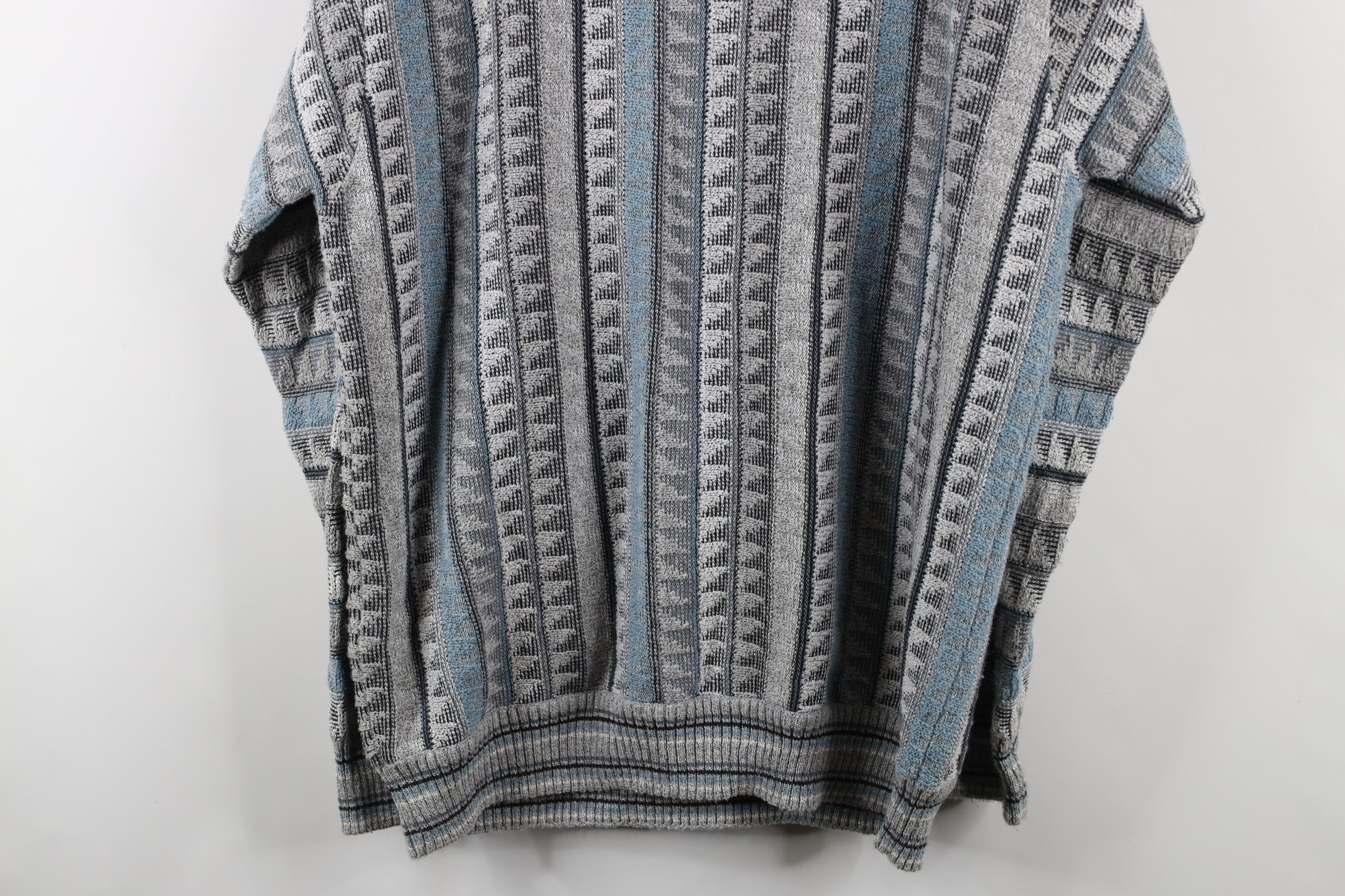 Vintage Vintage 90s Coogi Style Striped Knit Crewneck Sweater Size US L / EU 52-54 / 3 - 11 Thumbnail