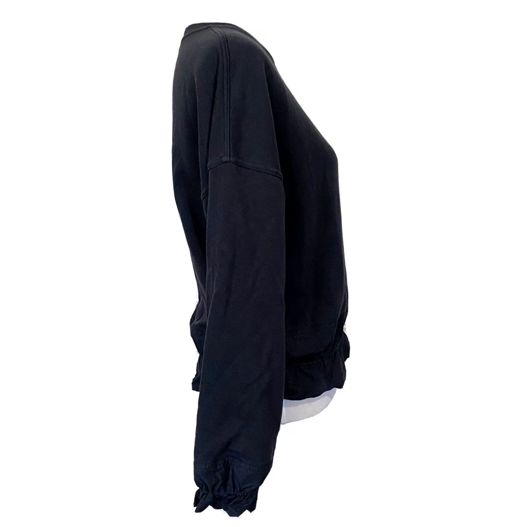 Cos COS Sweatshirt Top Women's XS Black Cinched Hem & Cuffs Ruffle Pullover Crew Neck Knit Size XS / US 0-2 / IT 36-38 - 5 Thumbnail