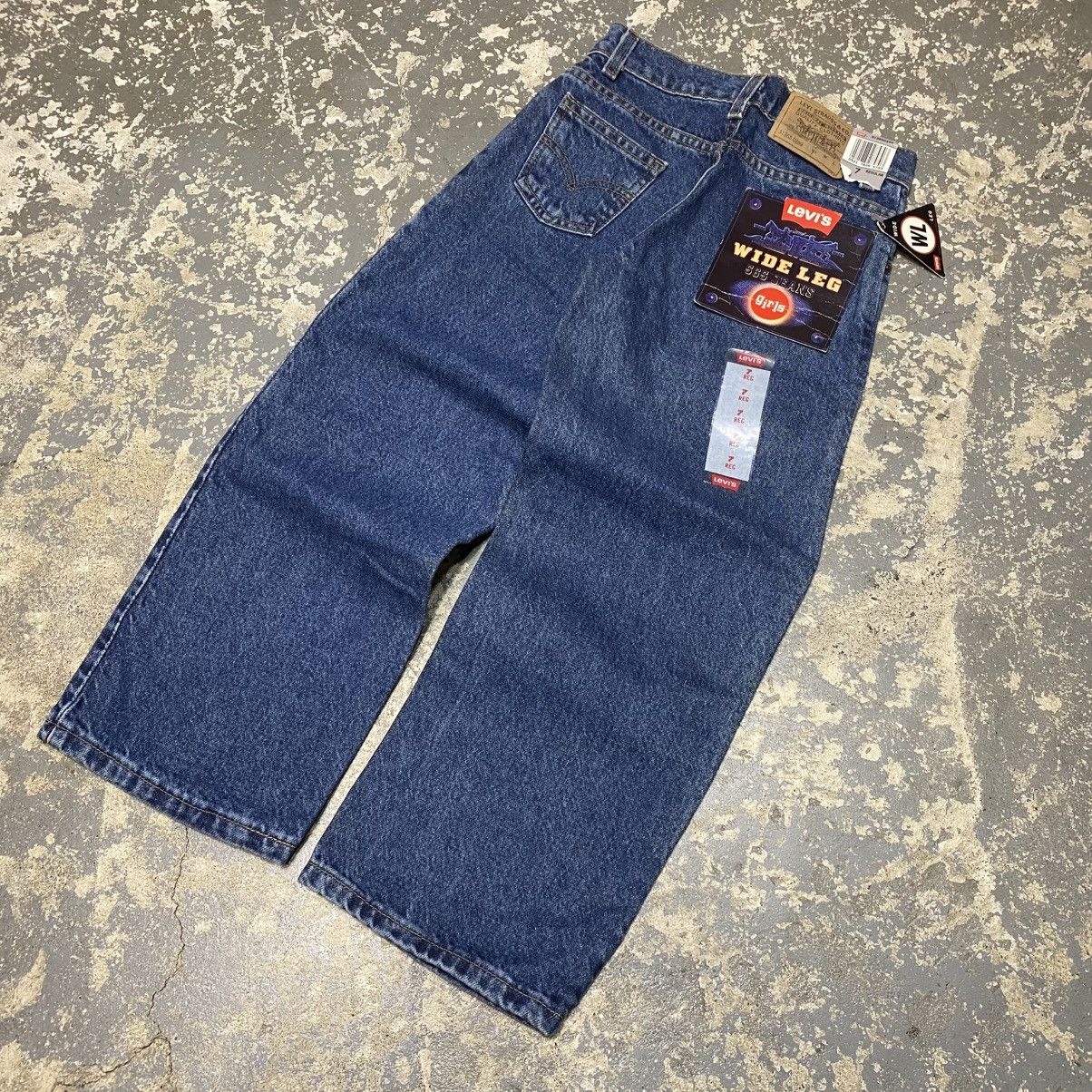 Levi's × Vintage Vintage Girls Levi’s 565 Wide Leg Blue Denim Jeans USA NWT Size US 26 / EU 42 - 2 Thumbnail