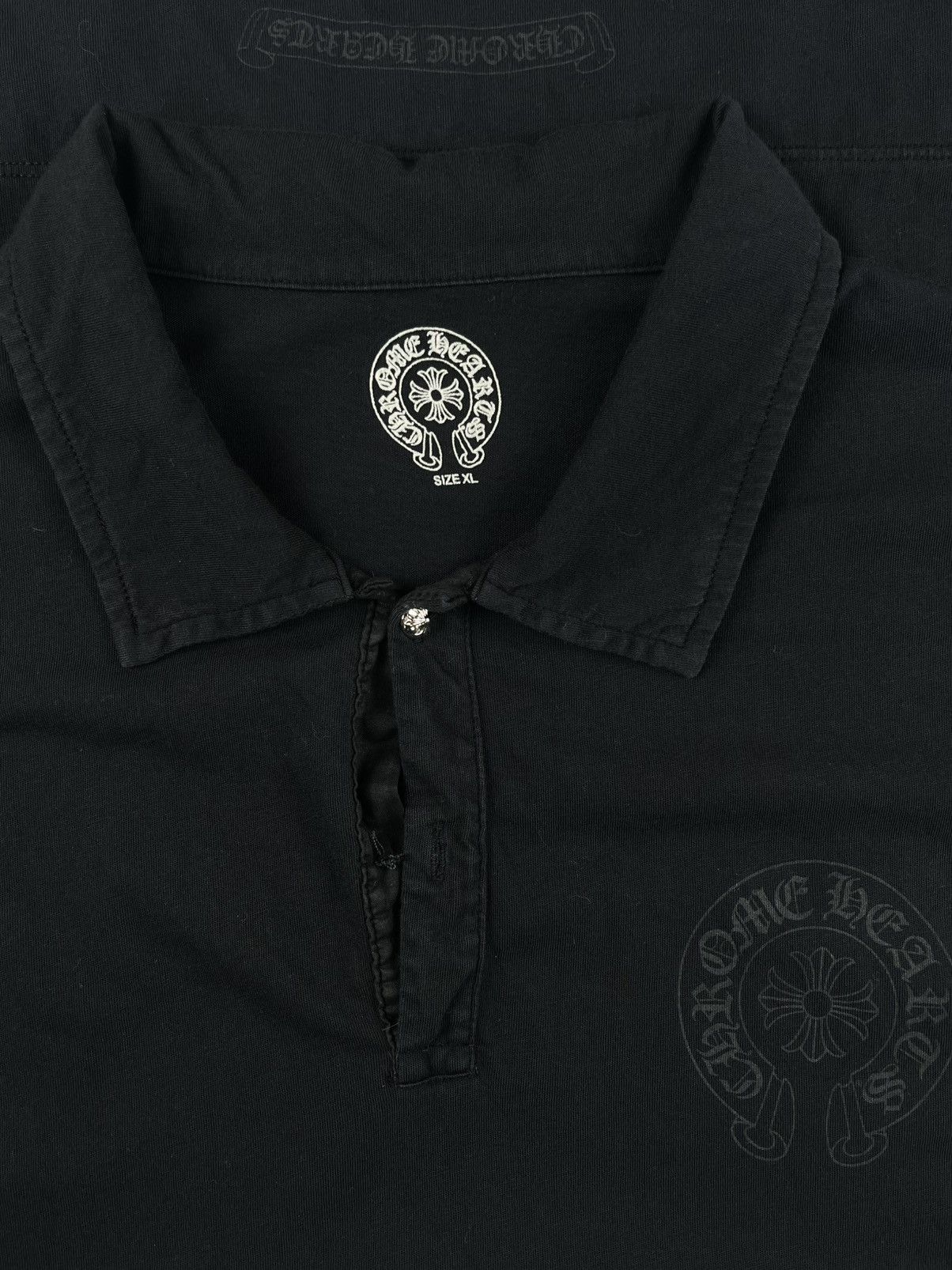 Chrome Hearts Chrome Hearts Vintage Silver Button Horseshoe Polo Shirt Size US XL / EU 56 / 4 - 3 Thumbnail