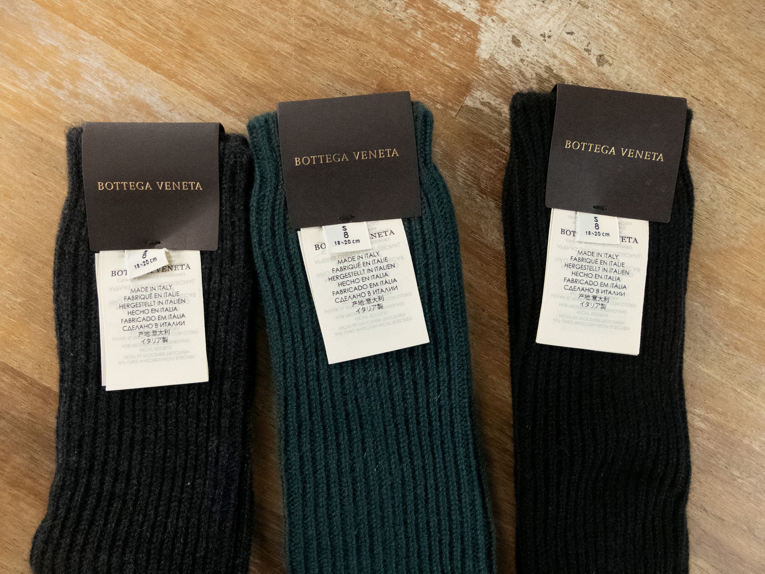Bottega Veneta BOTTEGA VENETA 3 pairs pure cashmere long socks Small q Size ONE SIZE - 4 Thumbnail