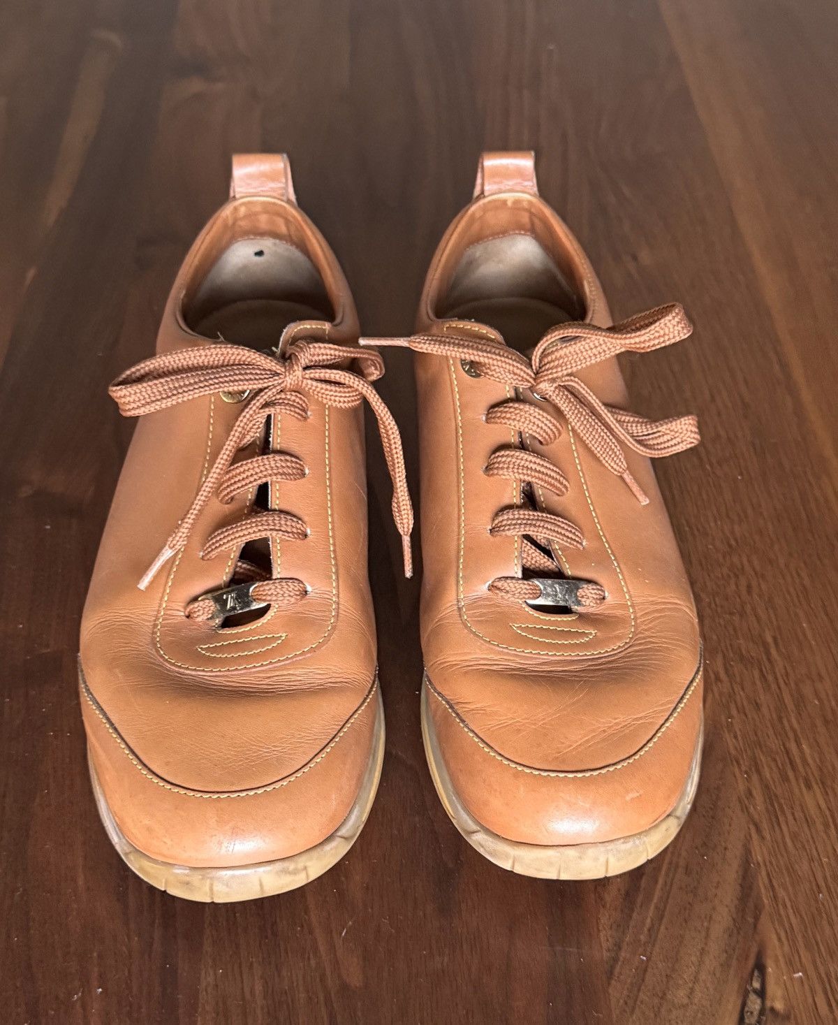 Louis Vuitton Louis Vuitton Cognac Leather Sneakers Size US 8.5 / IT 38.5 - 1 Thumbnail