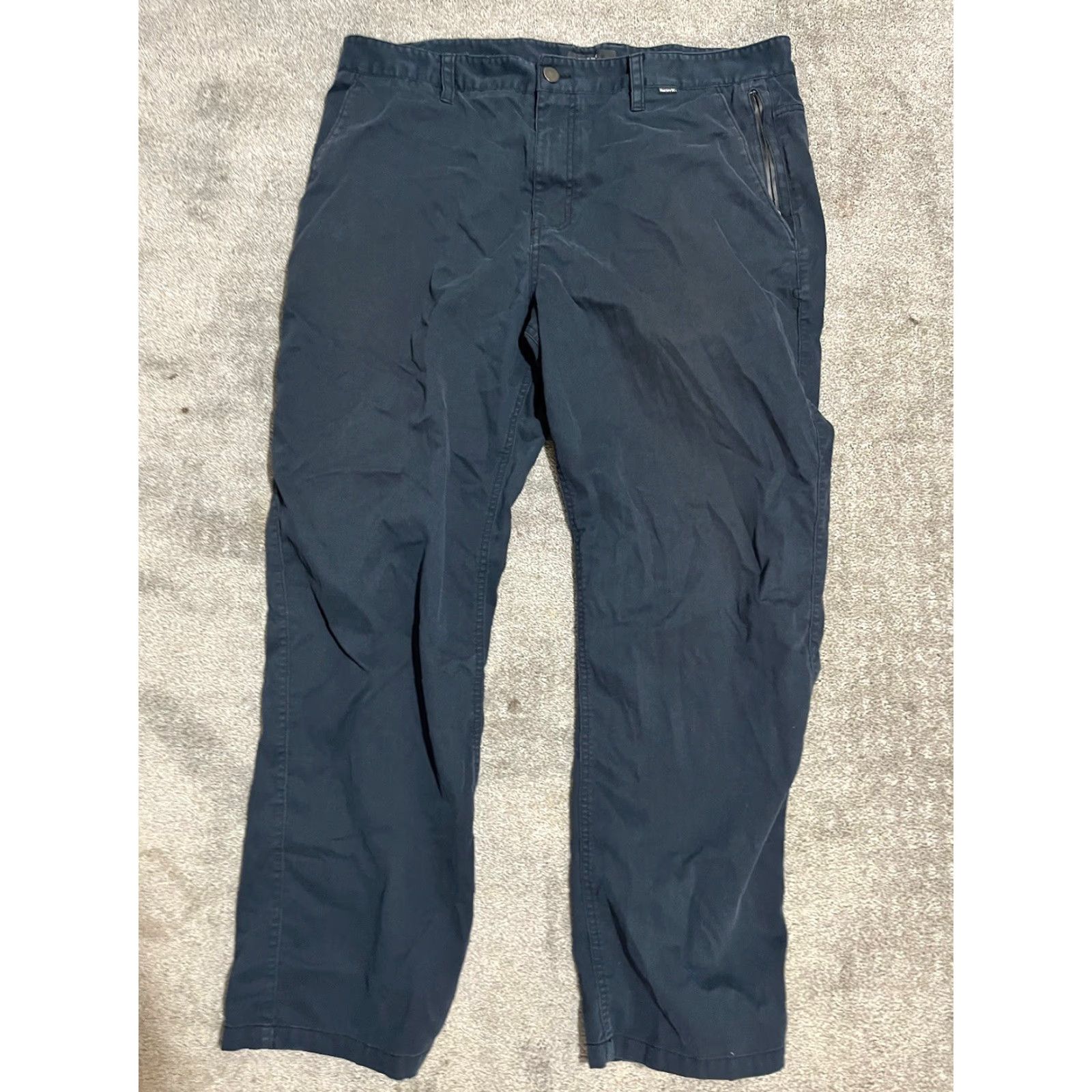 Hurley Hurley Chino Pants Mens 40 Blue Solid Straight Leg Flat Front Workwear Size US 40 / EU 56 - 4 Thumbnail